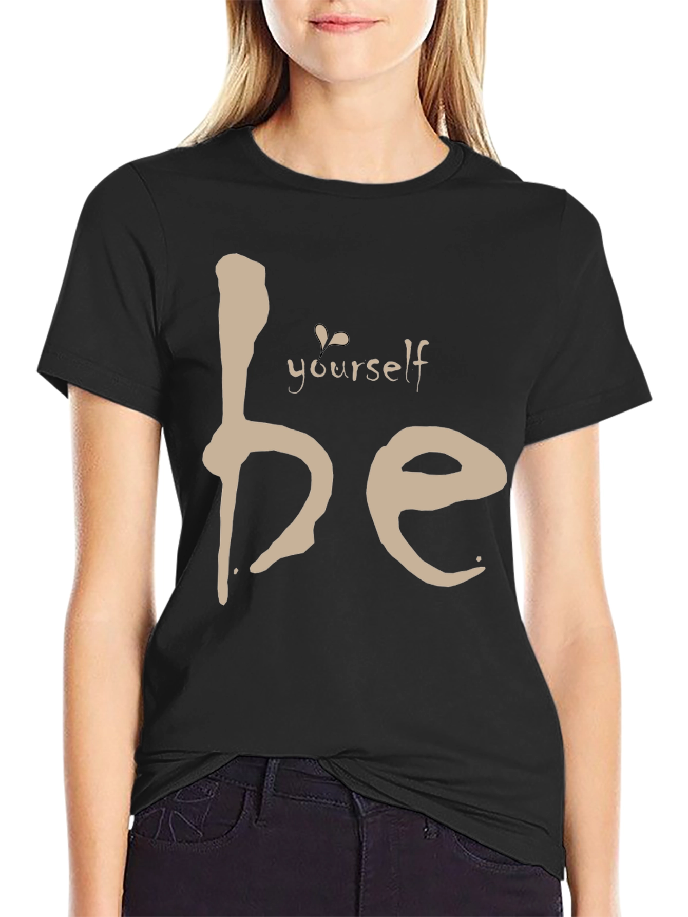 Be Yourself Tee - Motivational Black Graphic T-Shirt