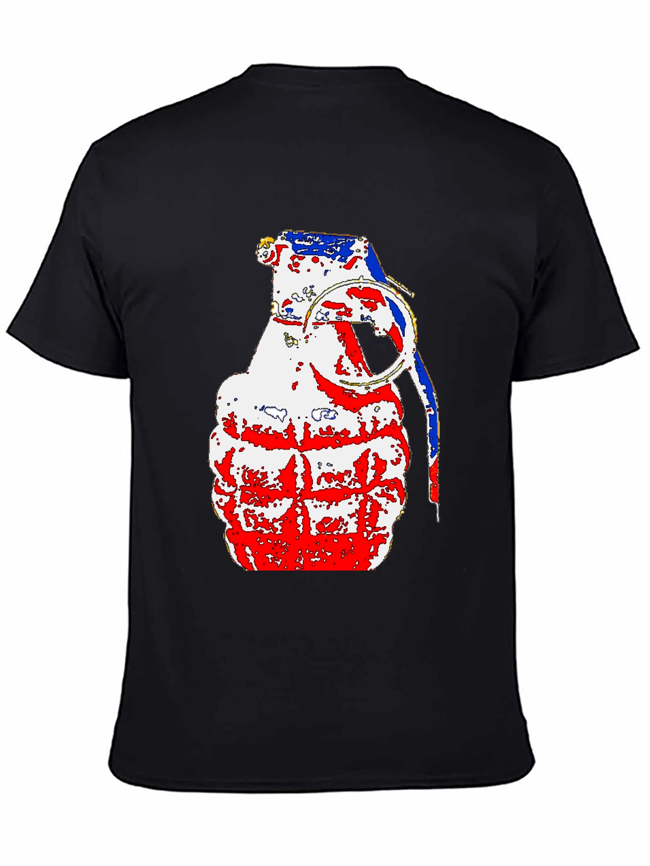 Patriotic Grenade Graphic Tee - Black Cotton Comfort