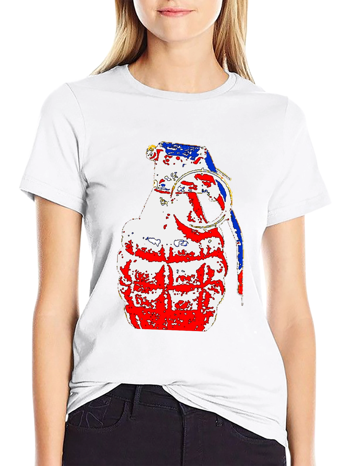 Patriotic Grenade Graphic Tee - Black Cotton Comfort
