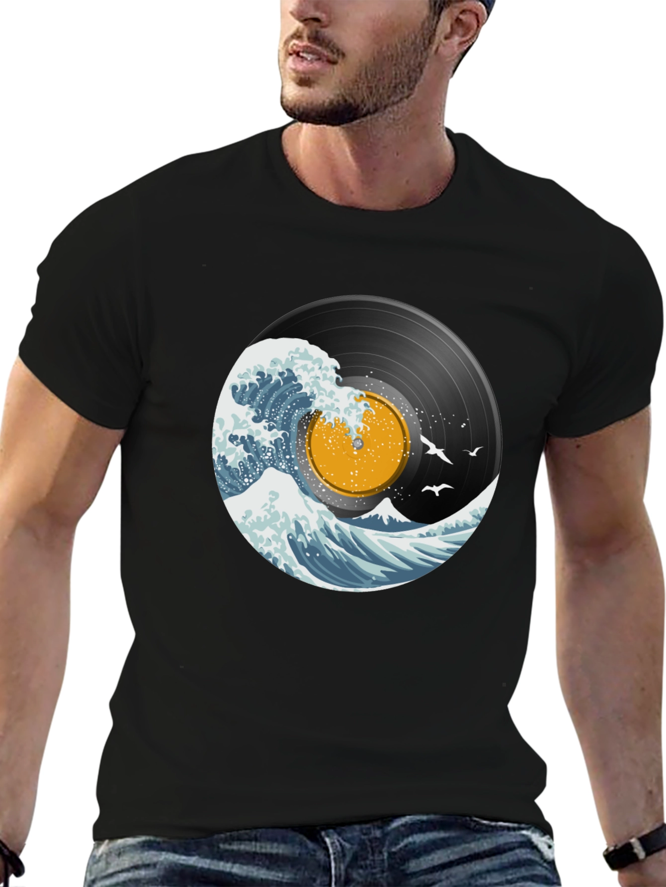 Vinyl Wave Graphic T-Shirt