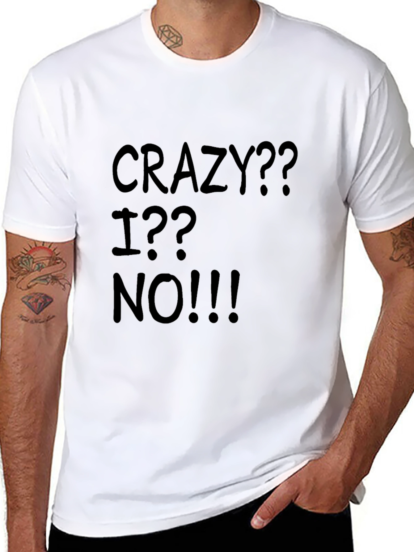 Crazy?? I?? NO!!! Black Graphic Tee