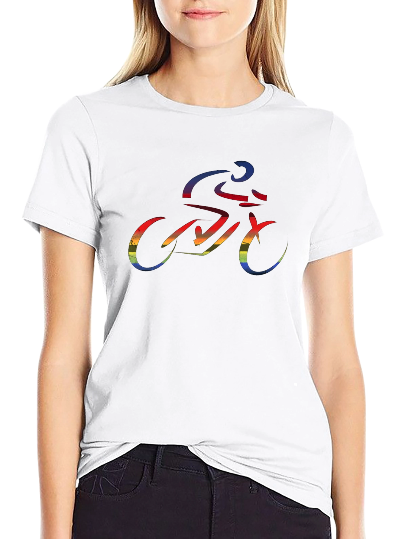 Rainbow Cyclist Graphic Tee - Black T-Shirt