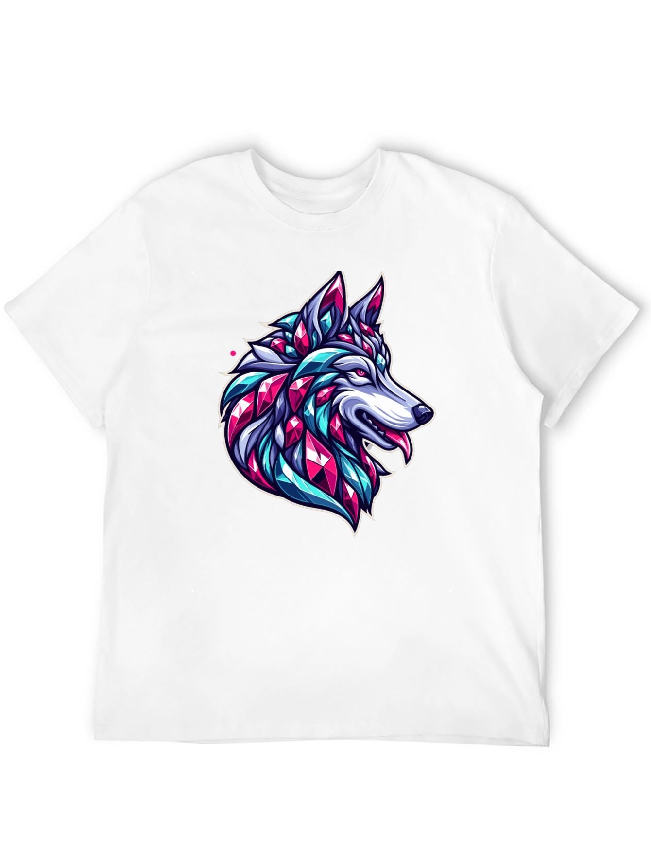 Geometric Wolf Graphic Black T-Shirt
