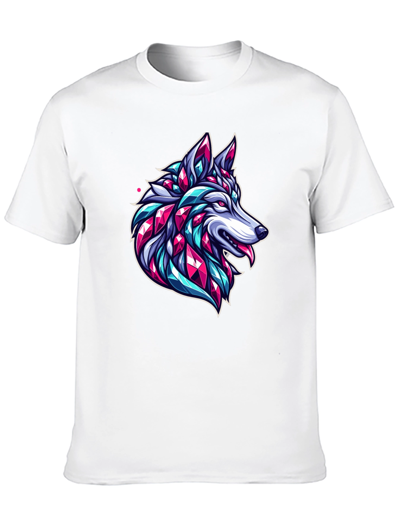 Geometric Wolf Graphic Black T-Shirt