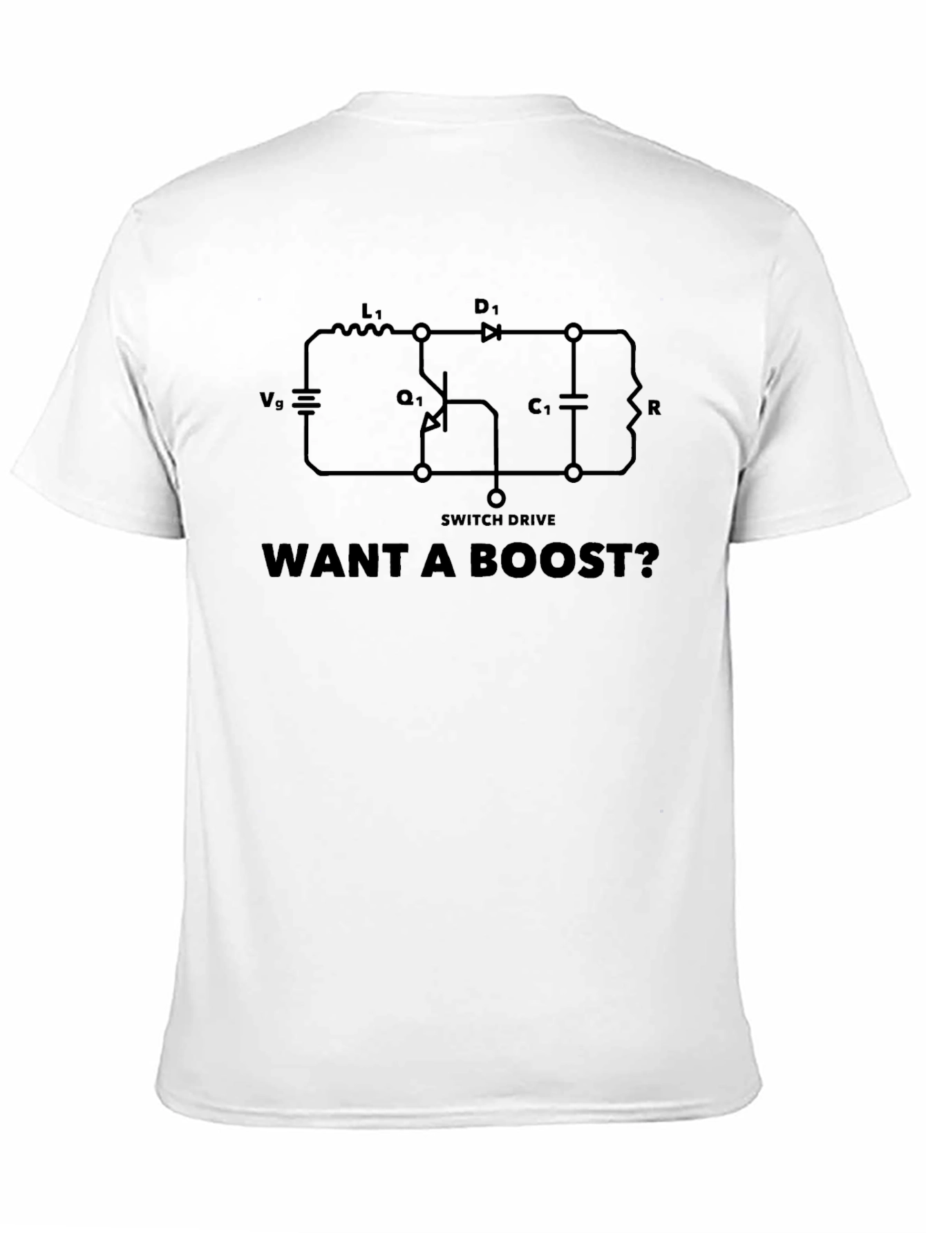 Want a Boost? Circuit Diagram Black T-Shirt
