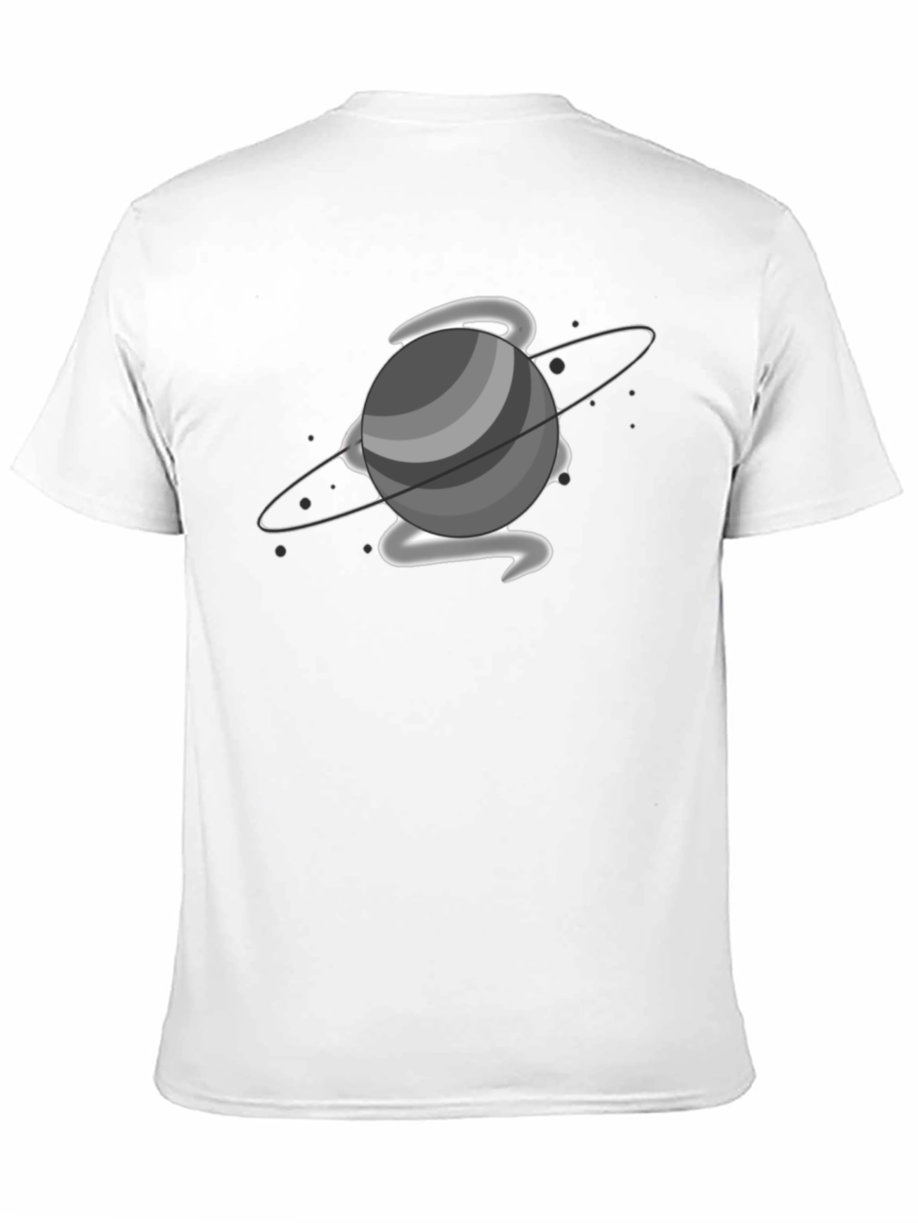 Saturn Graphic Print Black T-Shirt