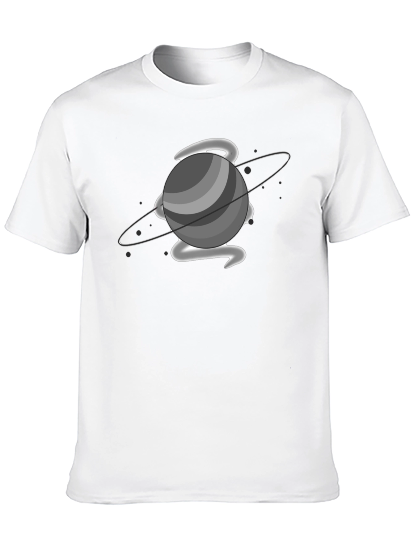 Saturn Graphic Print Black T-Shirt