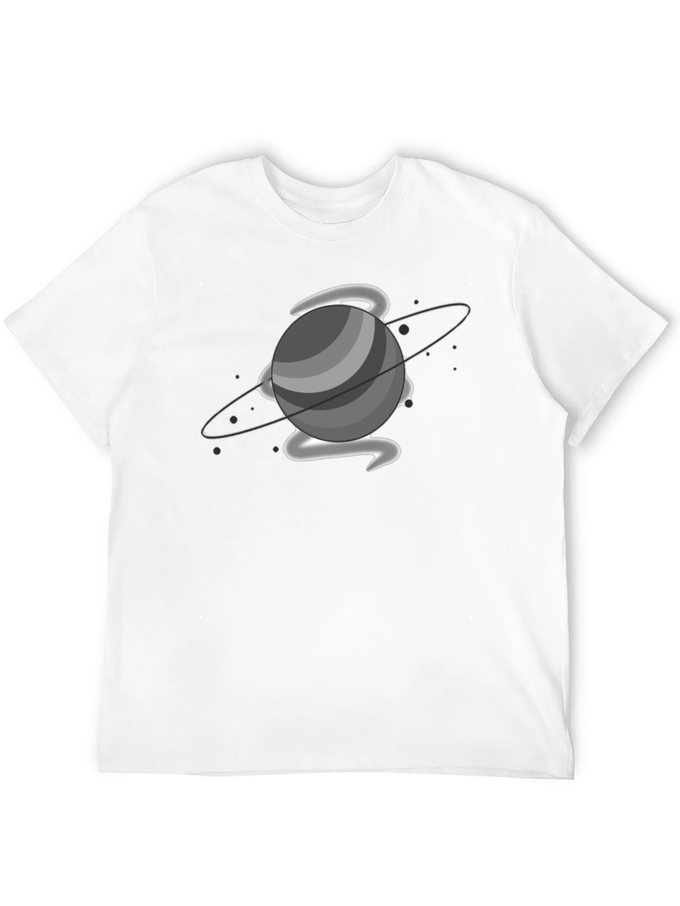 Saturn Graphic Print Black T-Shirt