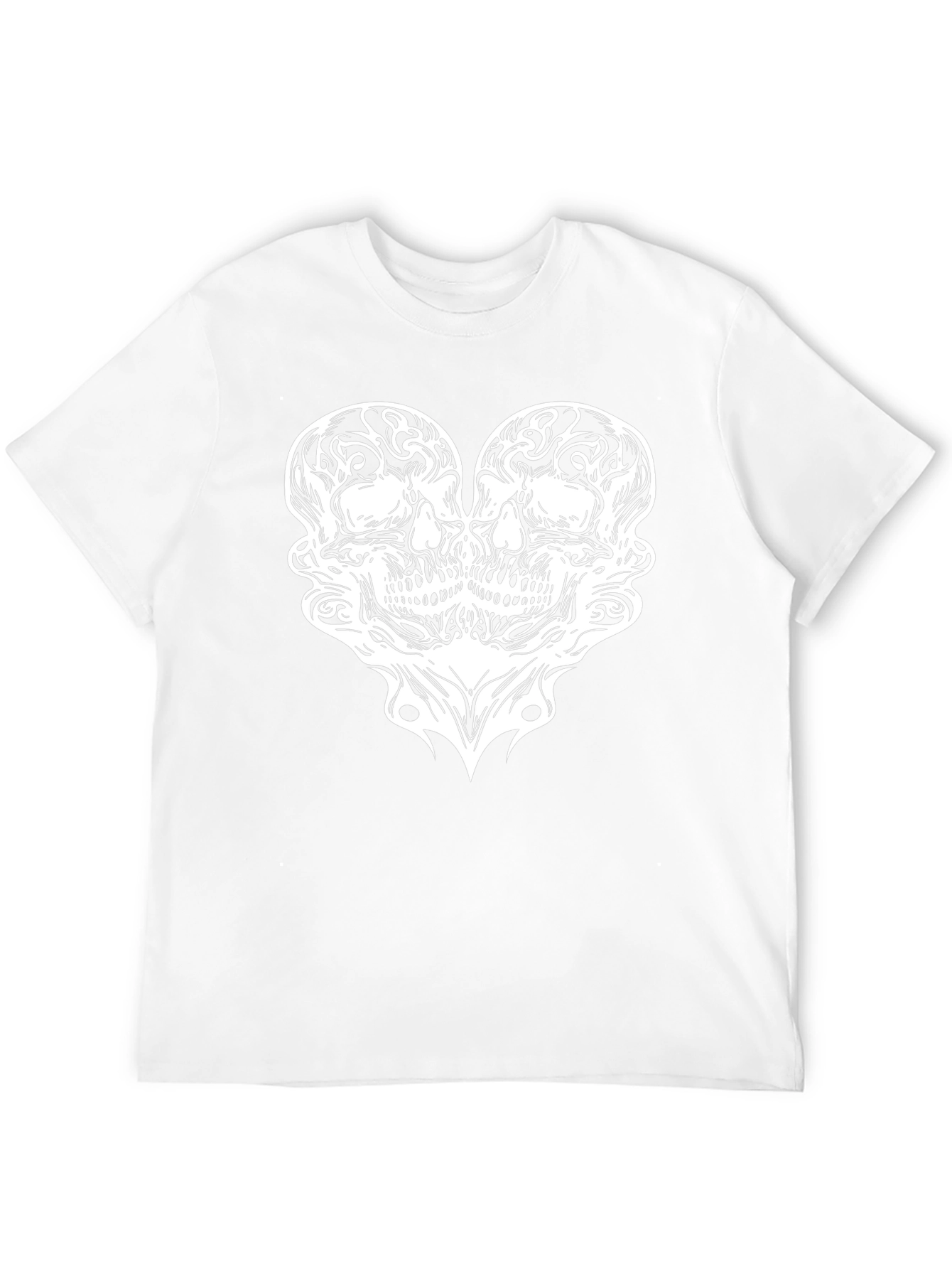 Skull Heart Graphic Tee - Black Cotton