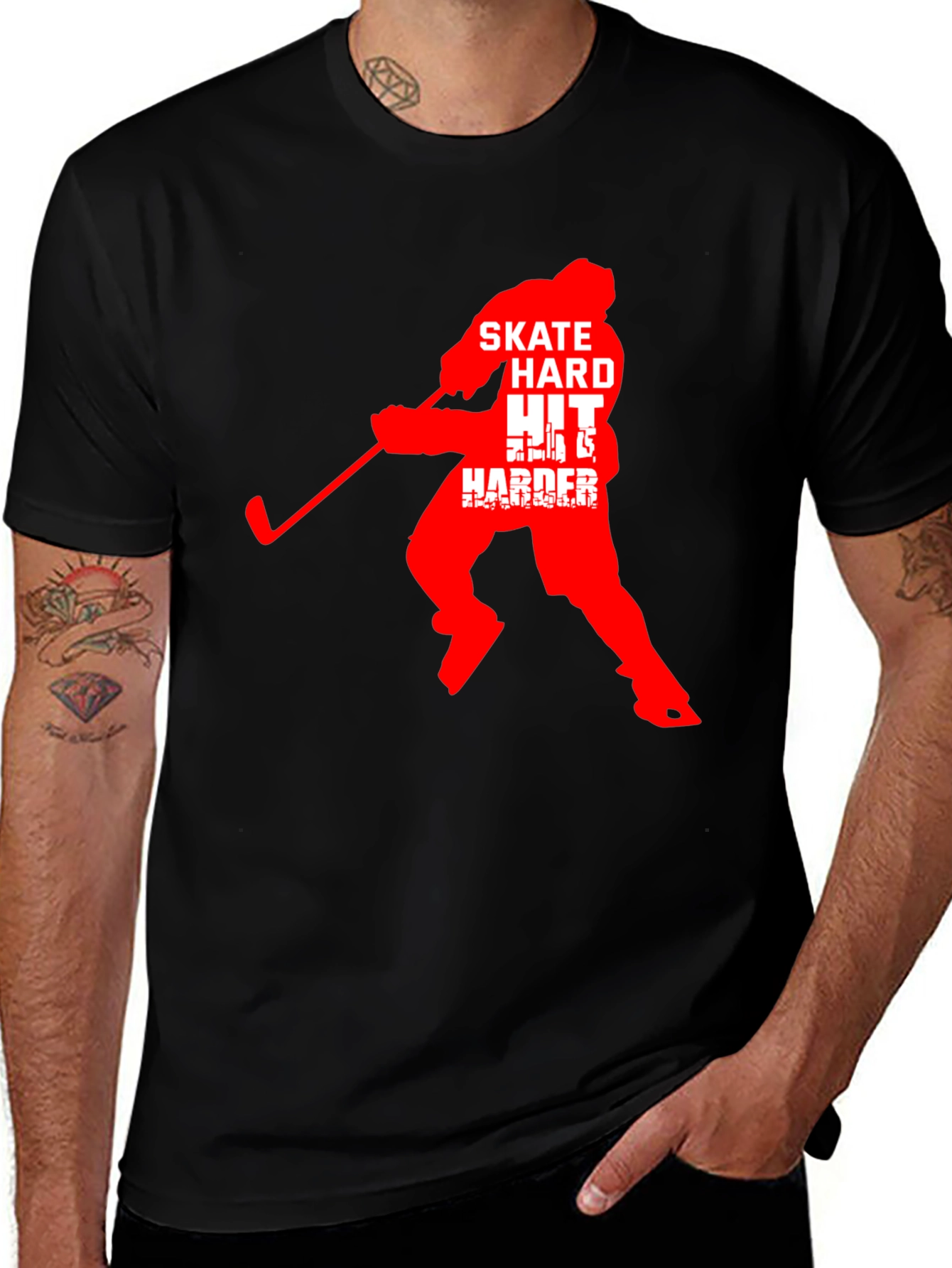 Hockey T-Shirt: Skate Hard Hit Harder!