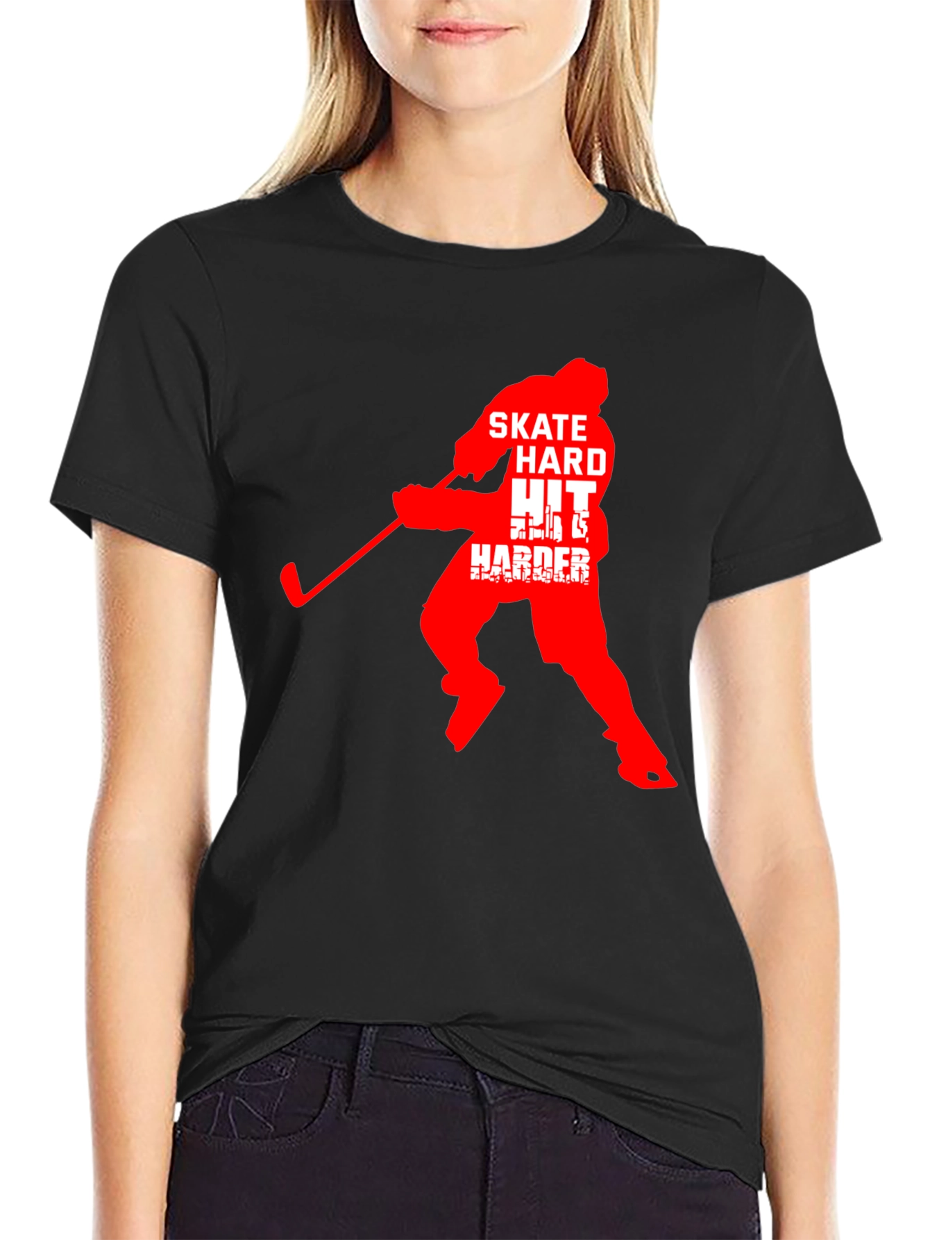 Hockey T-Shirt: Skate Hard Hit Harder!