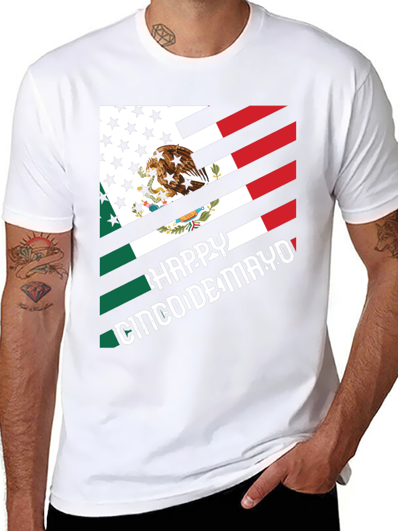 Cinco de Mayo USA-Mexico Flag T-Shirt