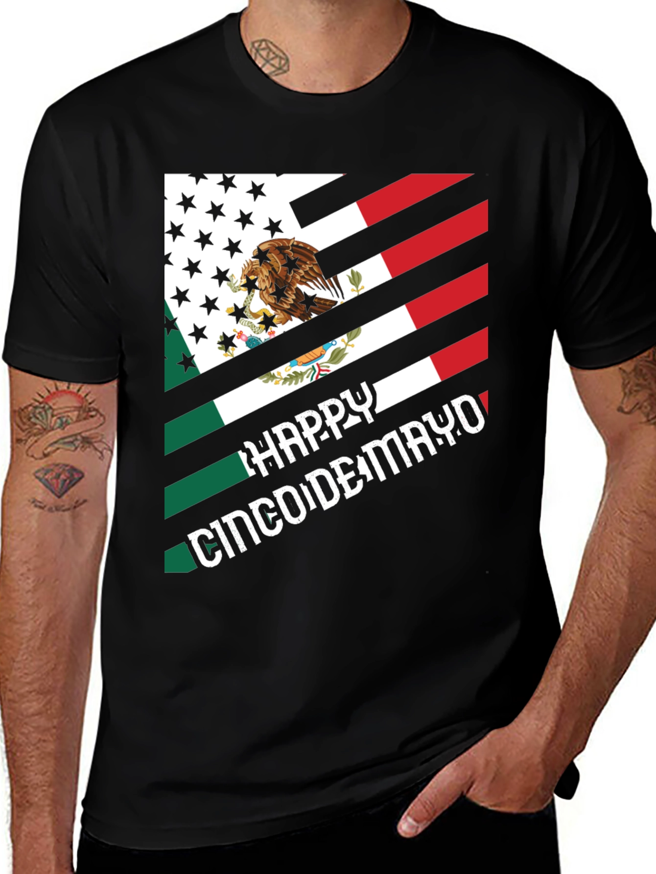 Cinco de Mayo USA-Mexico Flag T-Shirt