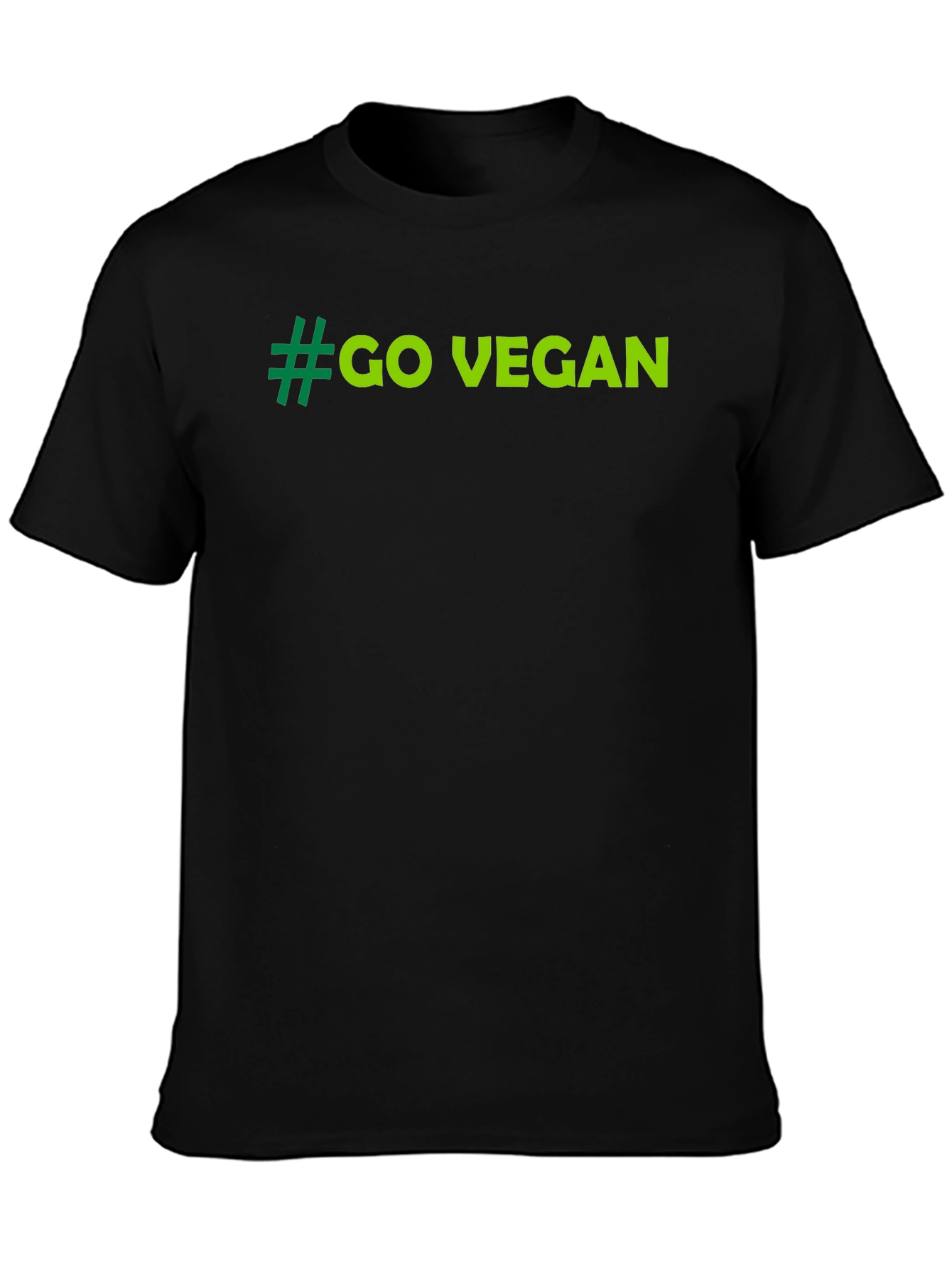 Go Vegan Tee - Black Cotton T-Shirt
