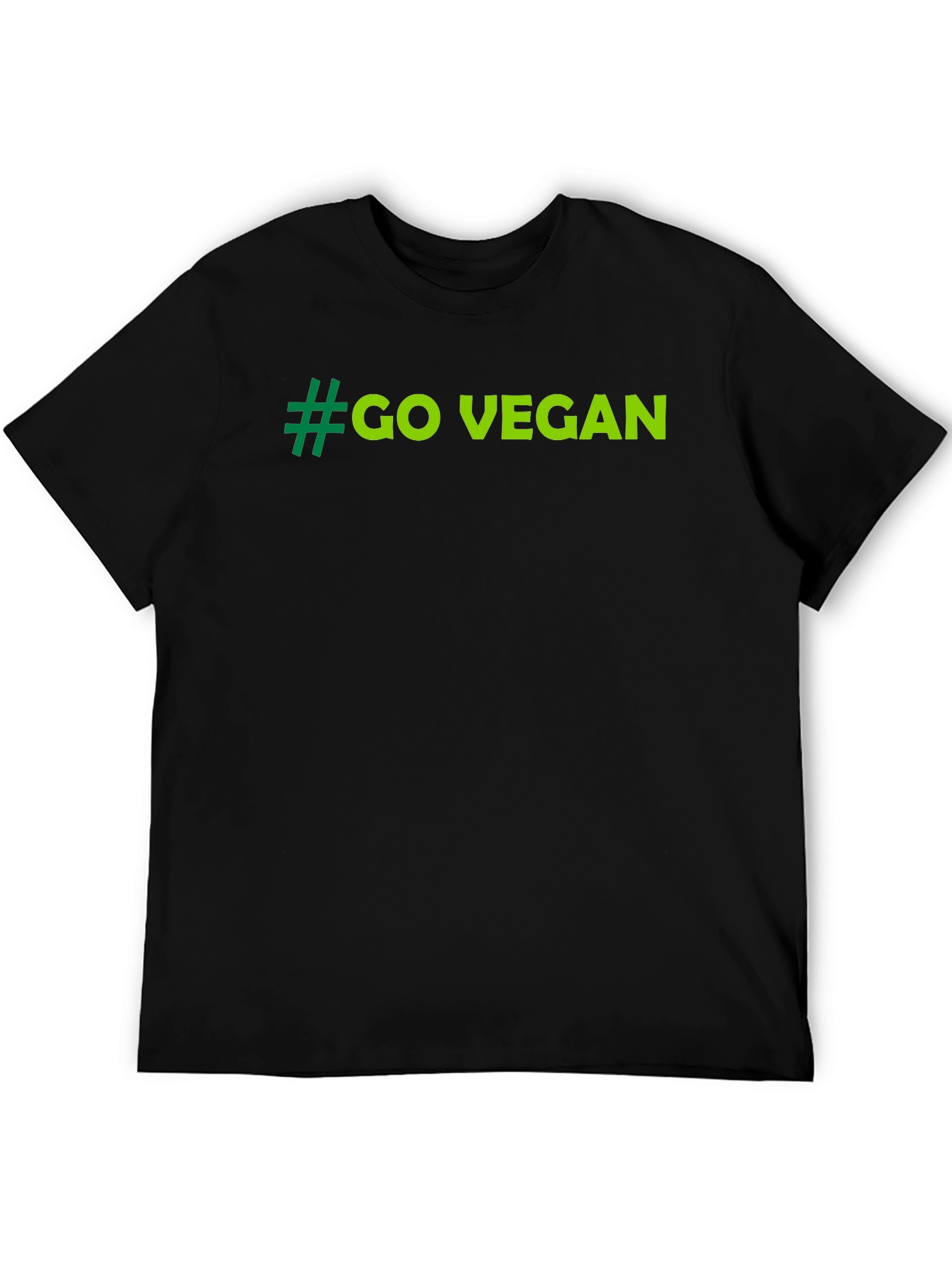 Go Vegan Tee - Black Cotton T-Shirt