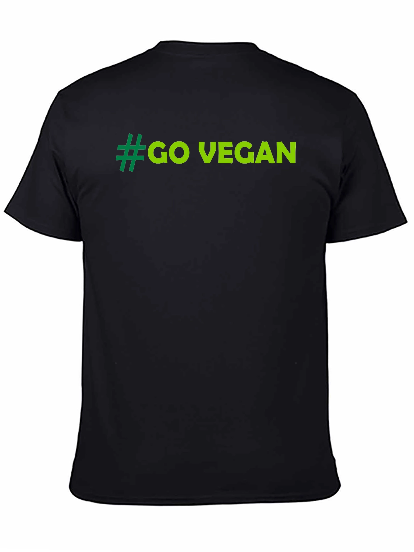 Go Vegan Tee - Black Cotton T-Shirt