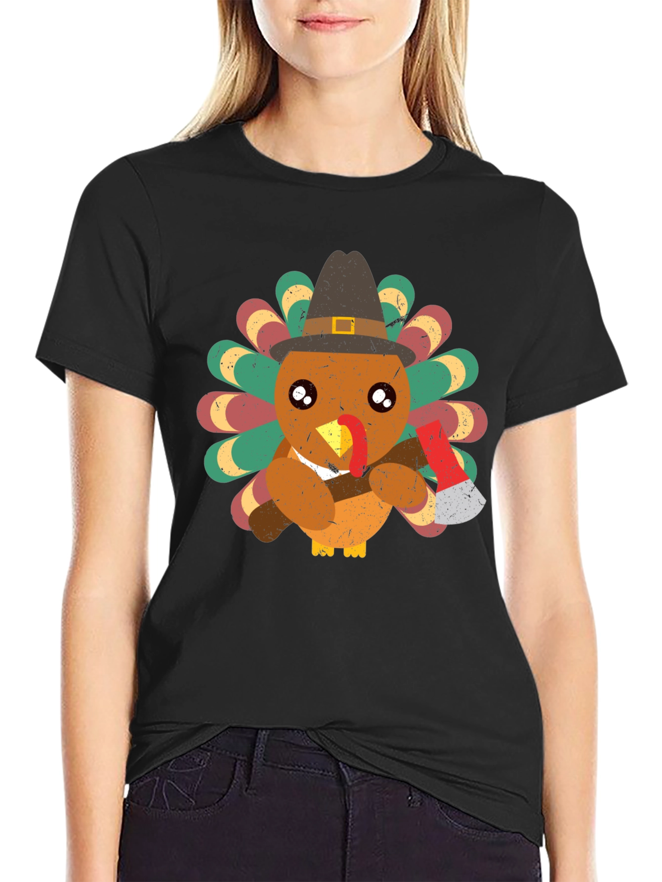 Turkey Axe T-Shirt Thanksgiving Holiday Funny Shirt