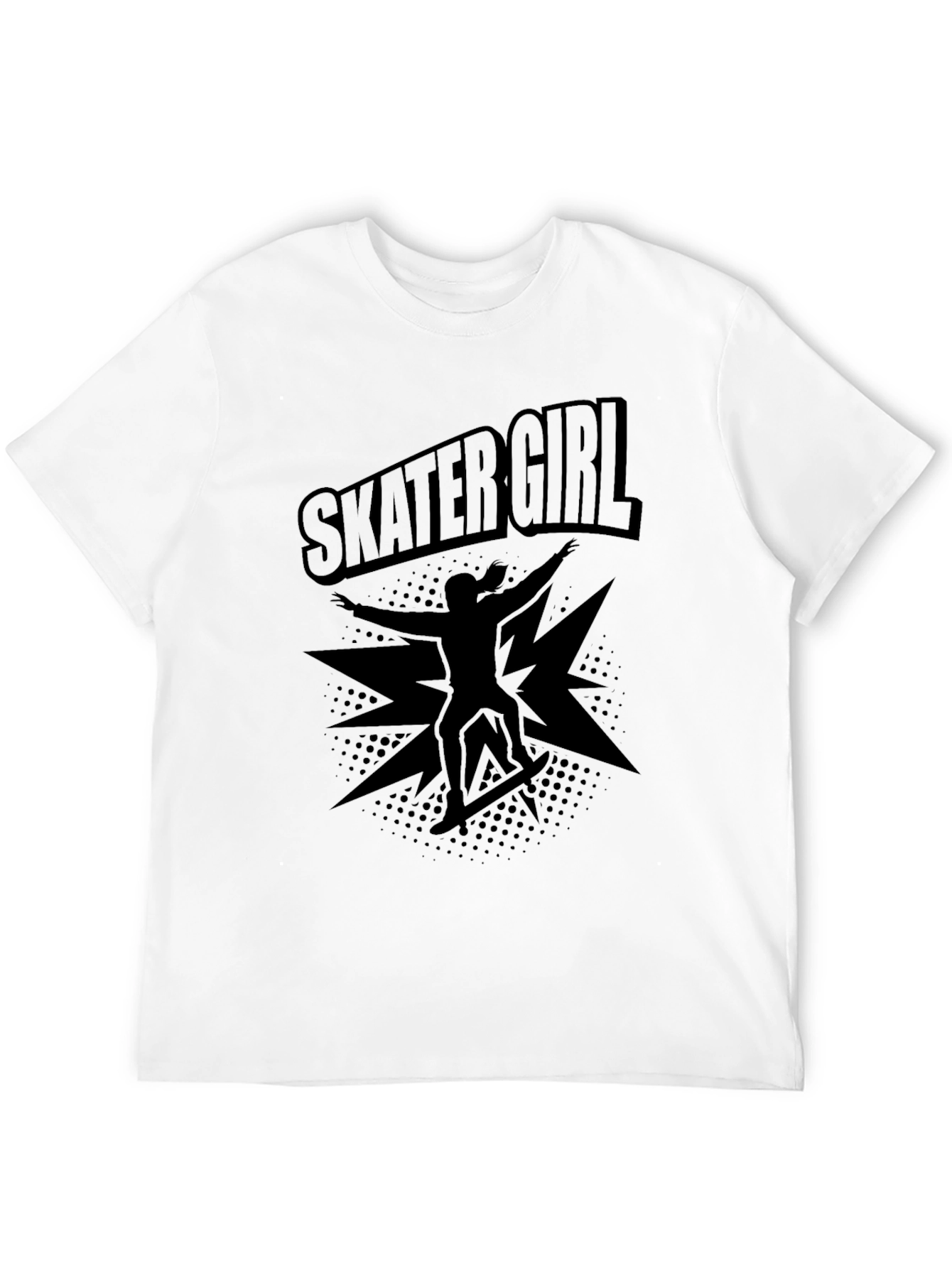 Skater Girl Black T-Shirt - Cool Graphic Tee