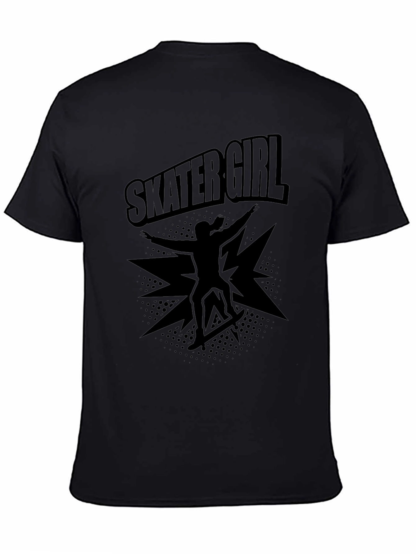 Skater Girl Black T-Shirt - Cool Graphic Tee