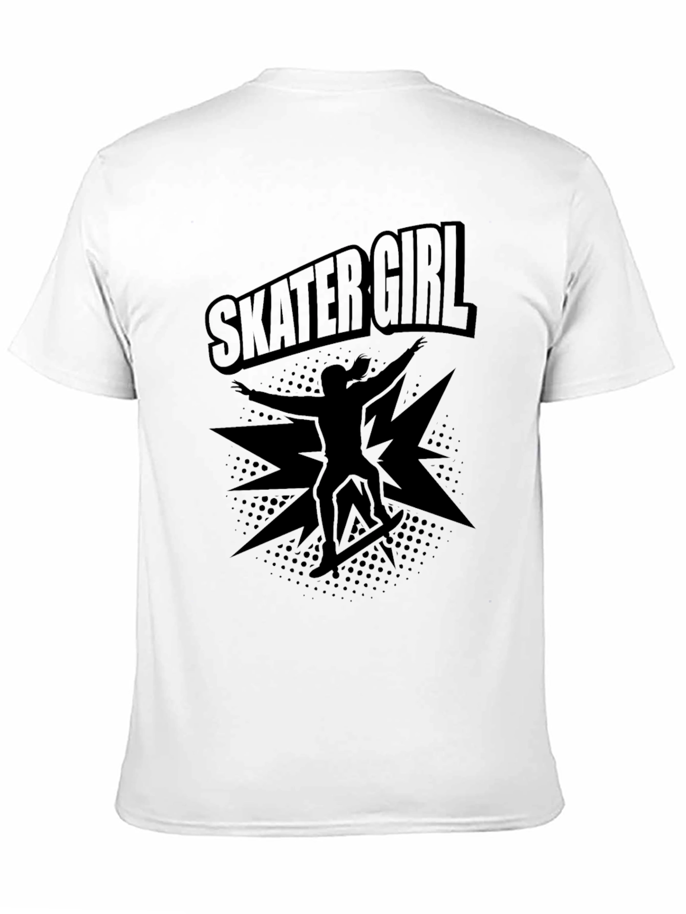 Skater Girl Black T-Shirt - Cool Graphic Tee