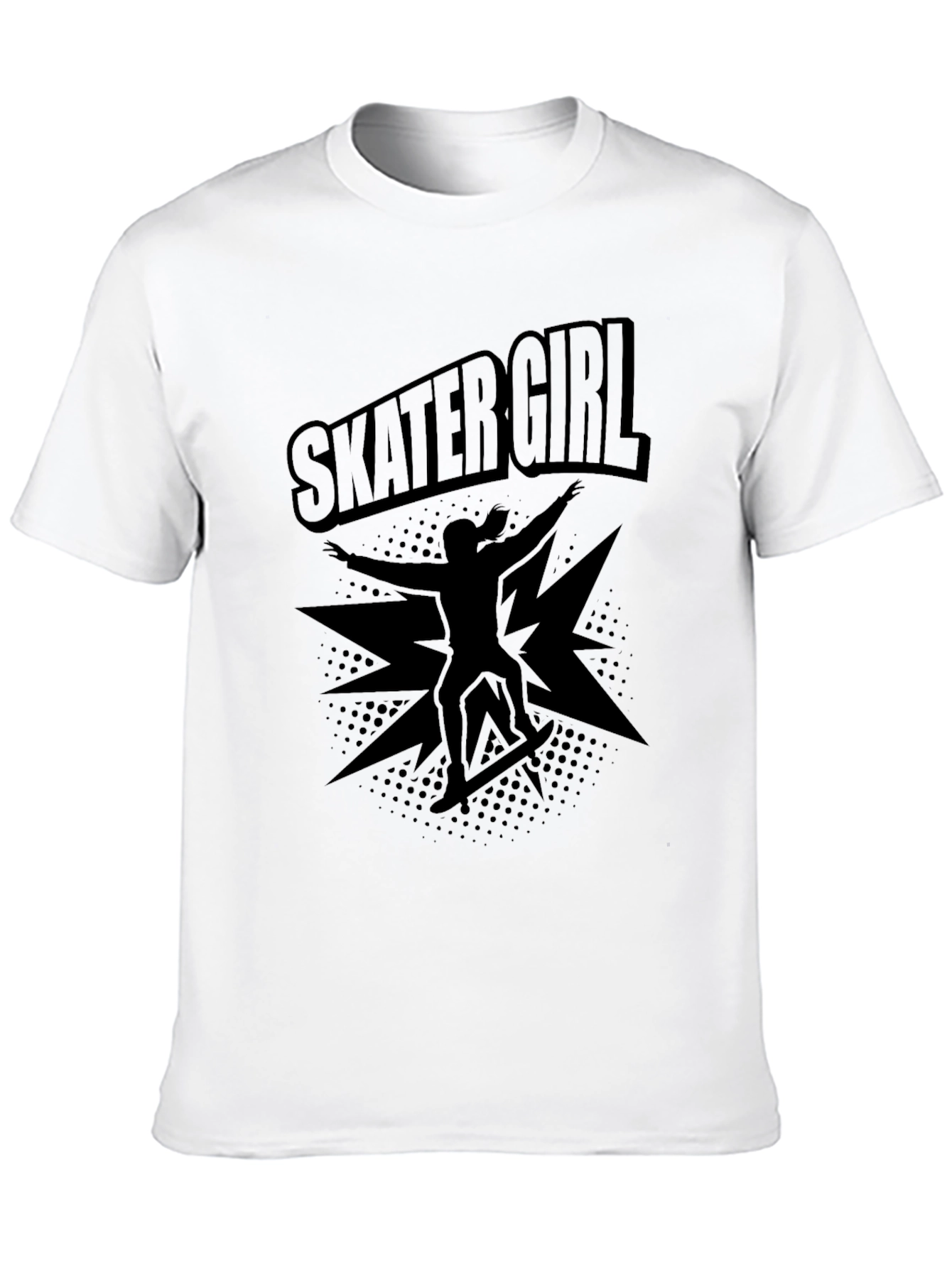 Skater Girl Black T-Shirt - Cool Graphic Tee