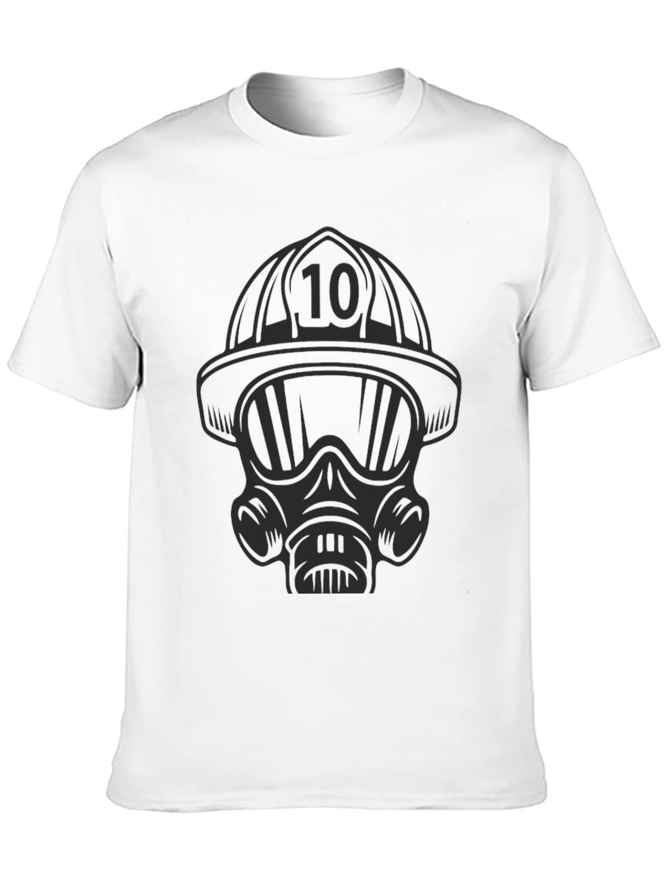 Firefighter Mask T-Shirt - Black Graphic Tee