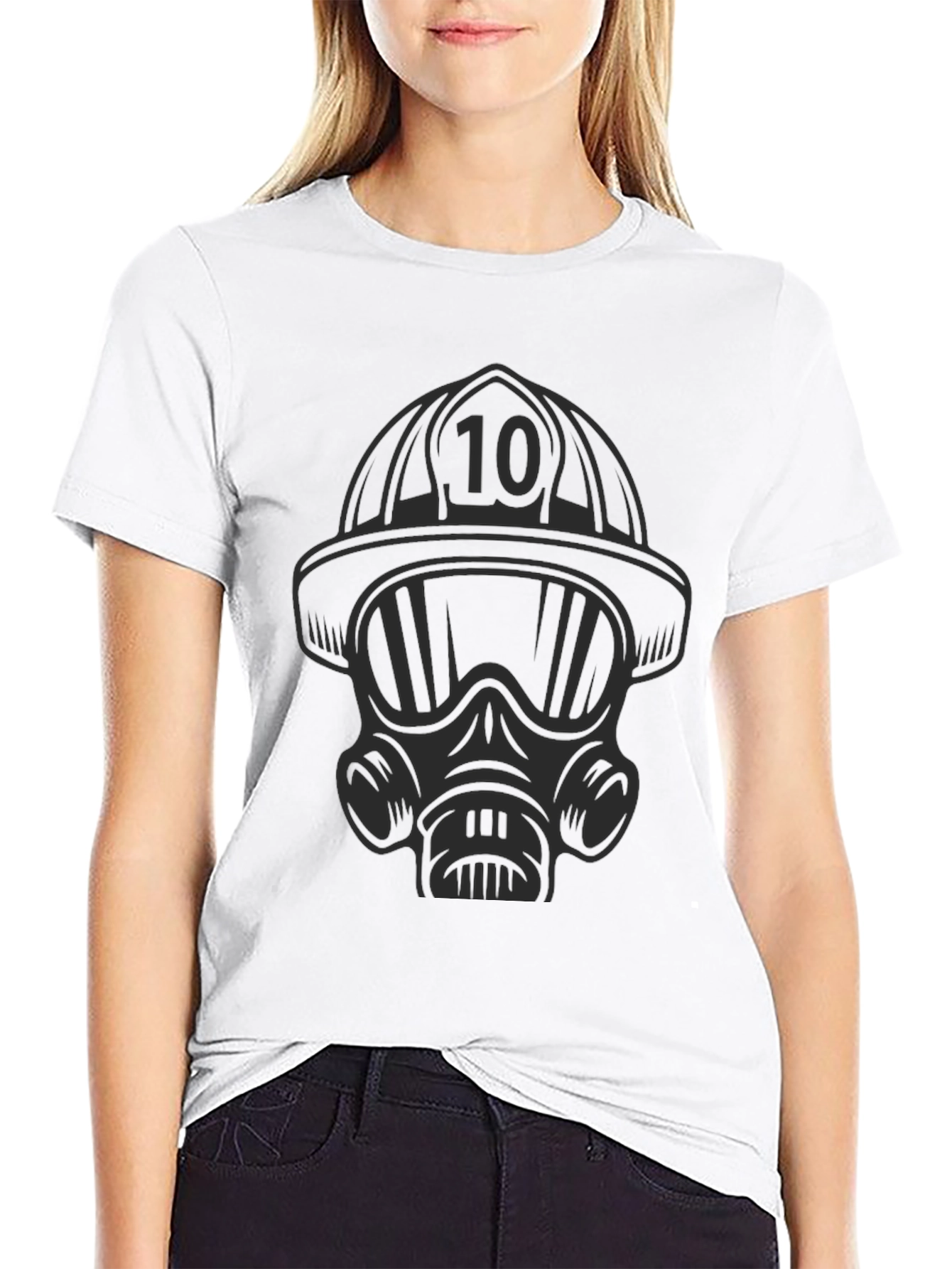 Firefighter Mask T-Shirt - Black Graphic Tee