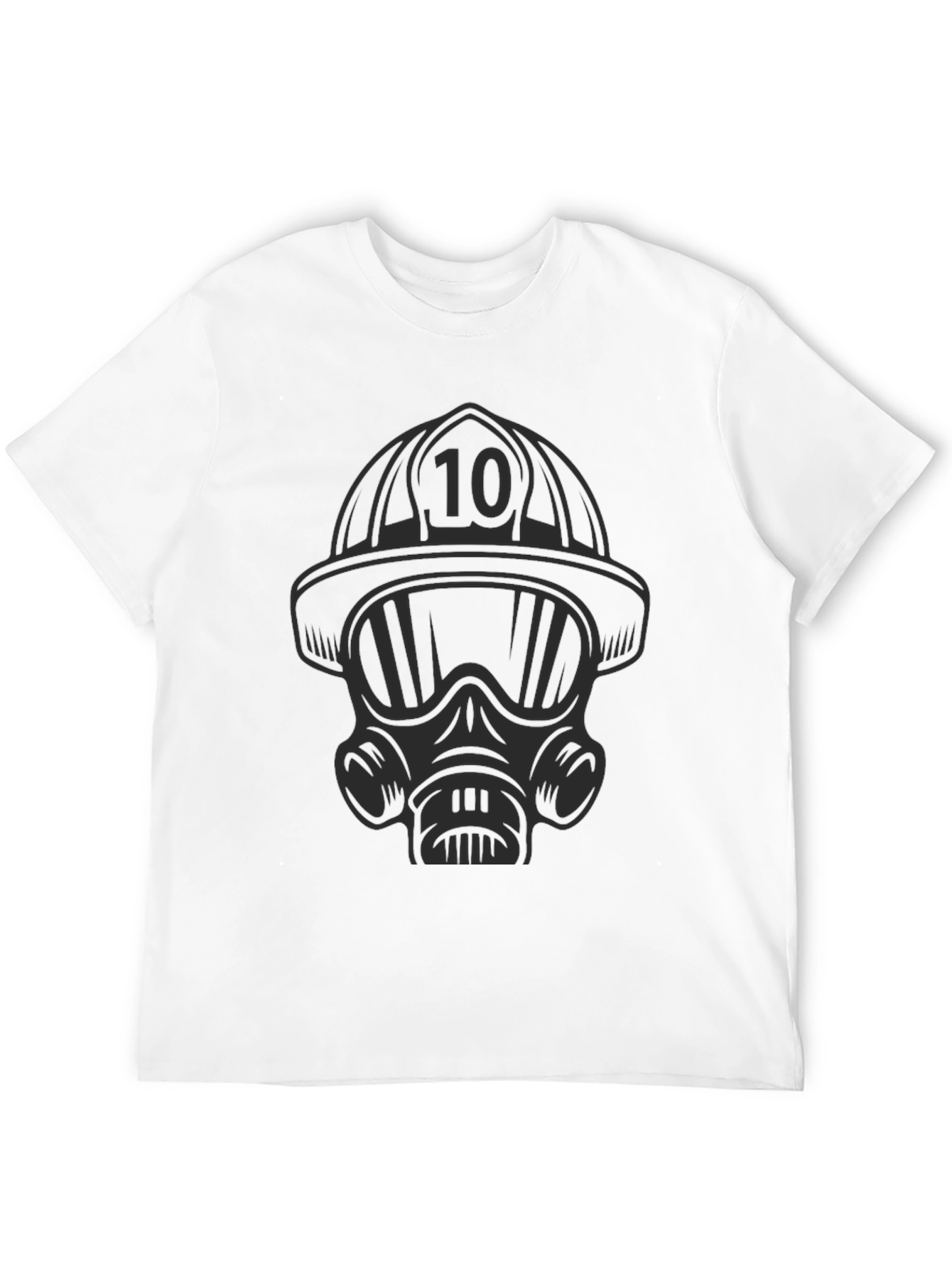 Firefighter Mask T-Shirt - Black Graphic Tee