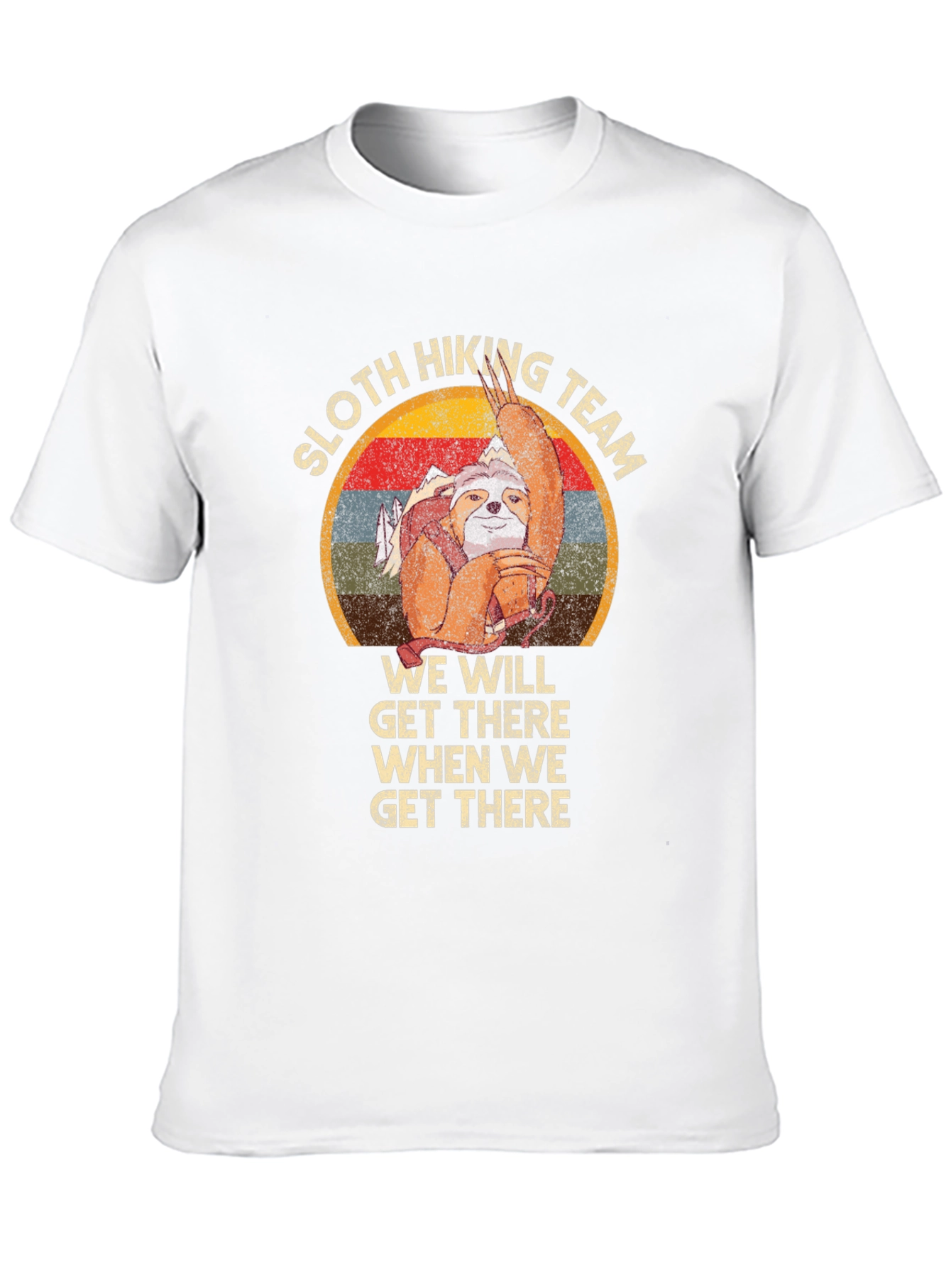 Sloth Hiking Team Graphic Tee - Funny Adventure Shirt
