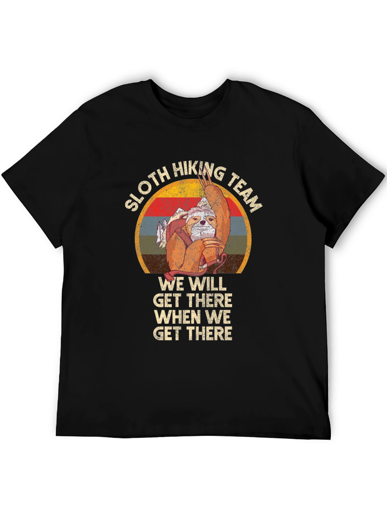 Sloth Hiking Team Graphic Tee - Funny Adventure Shirt