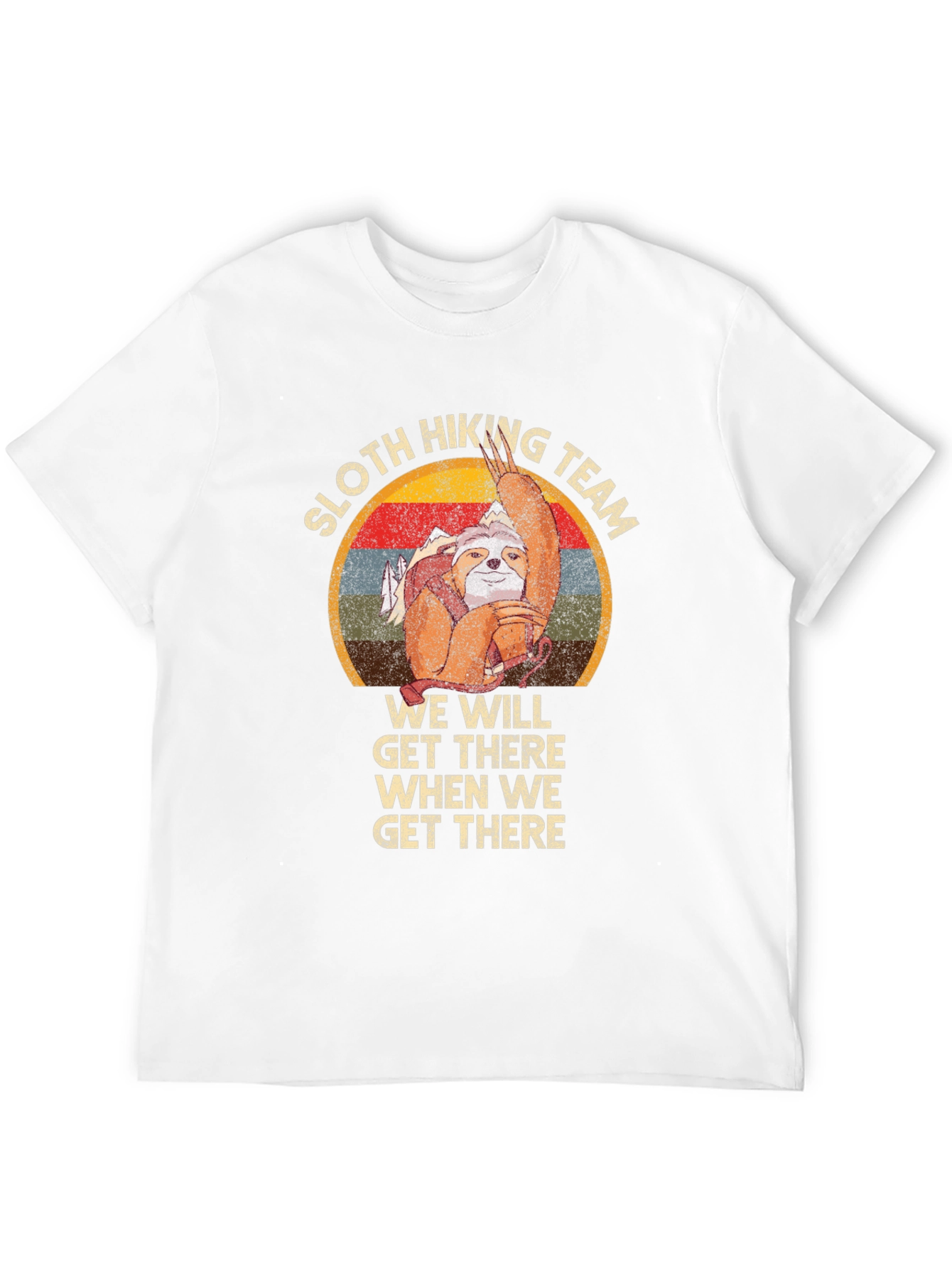 Sloth Hiking Team Graphic Tee - Funny Adventure Shirt