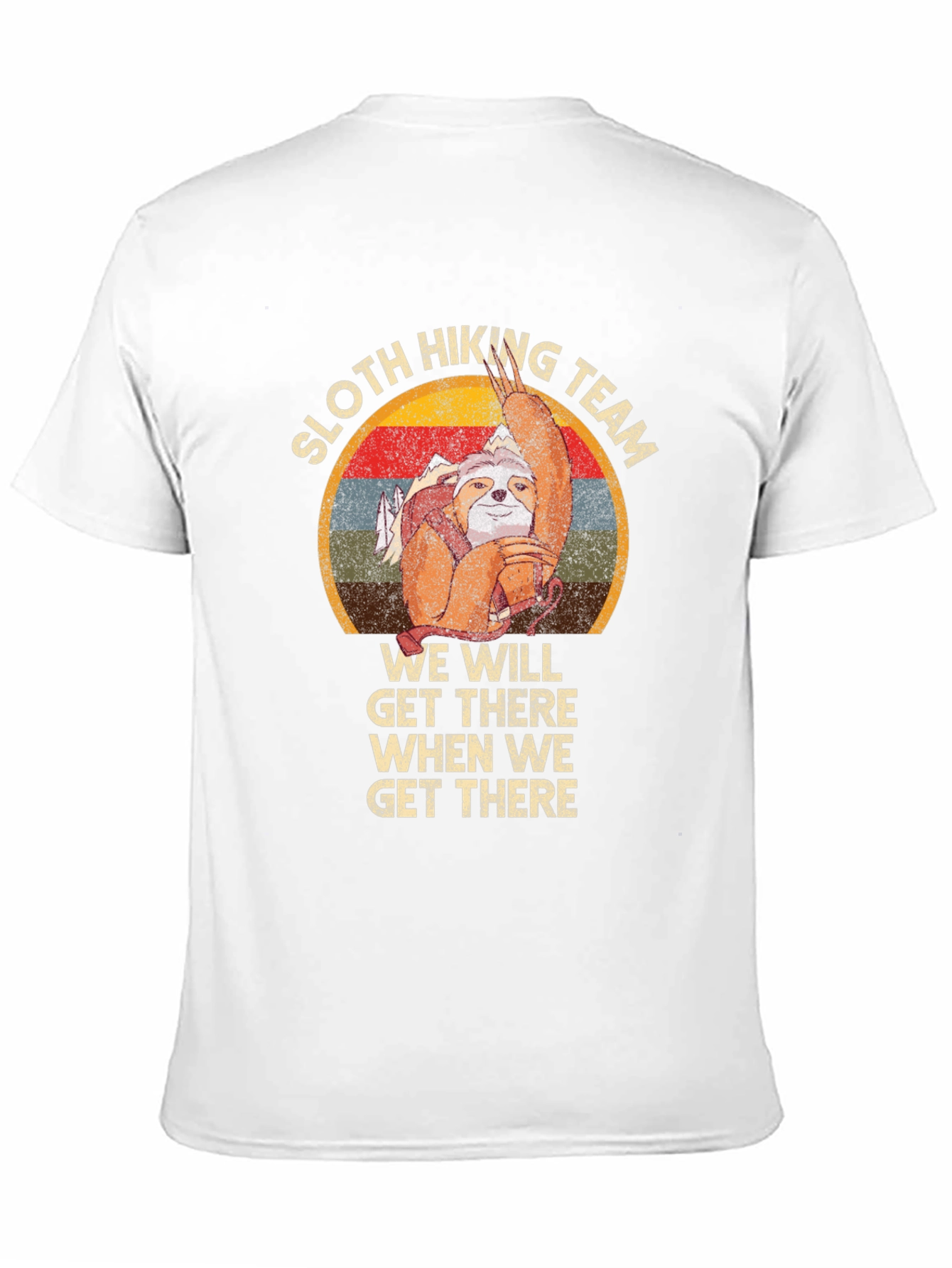 Sloth Hiking Team Graphic Tee - Funny Adventure Shirt