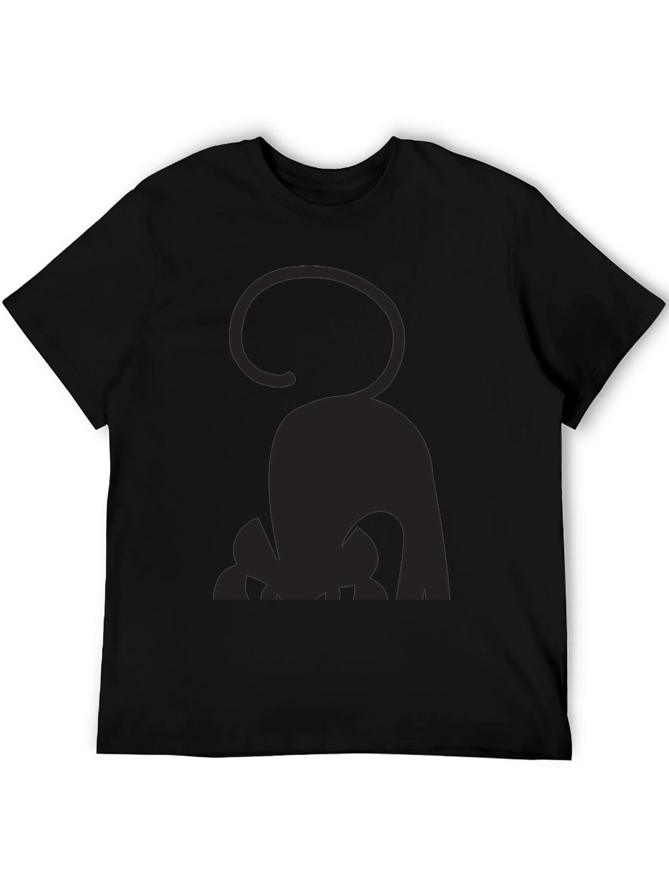 Silhouette Cat Graphic Black T-Shirt