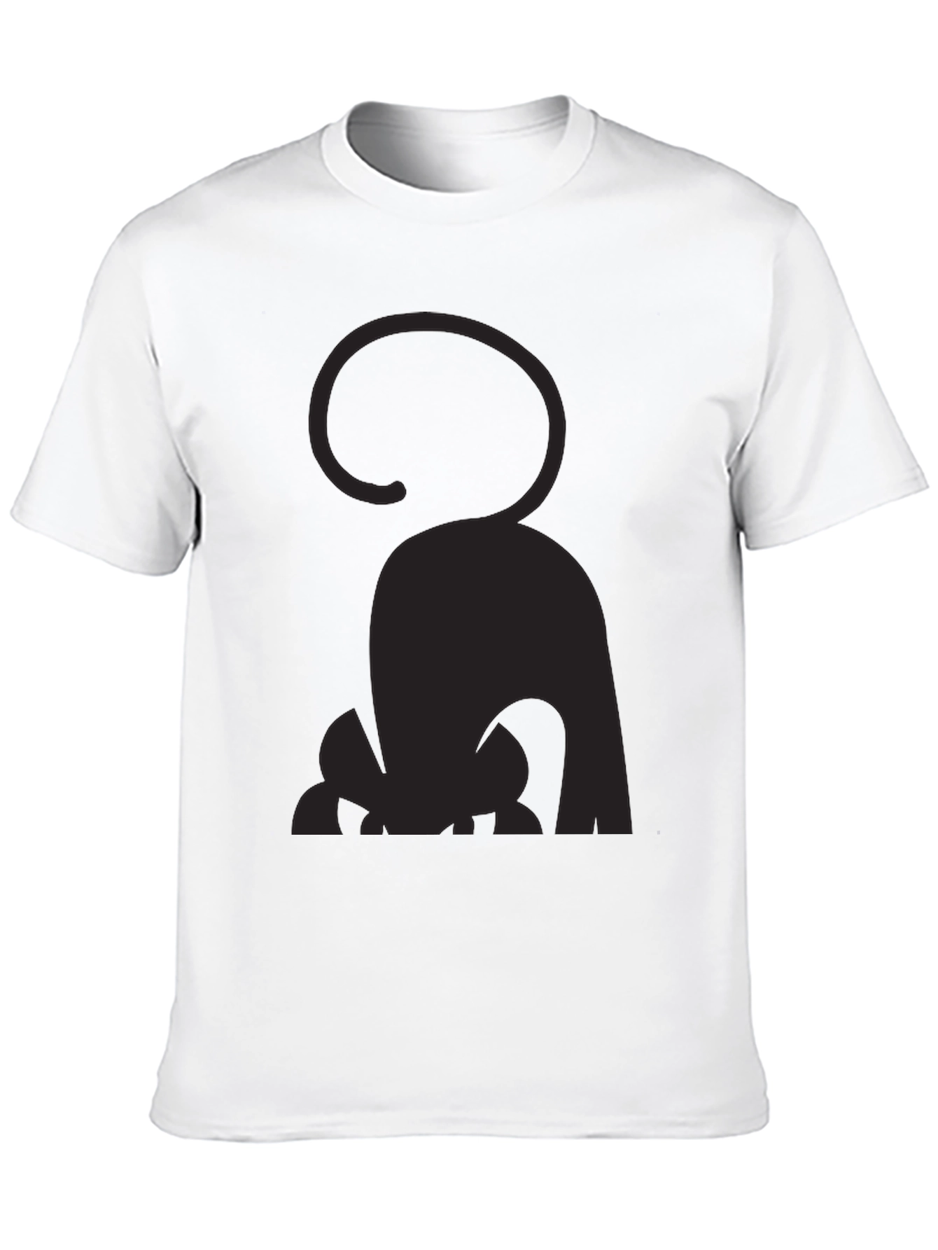 Silhouette Cat Graphic Black T-Shirt