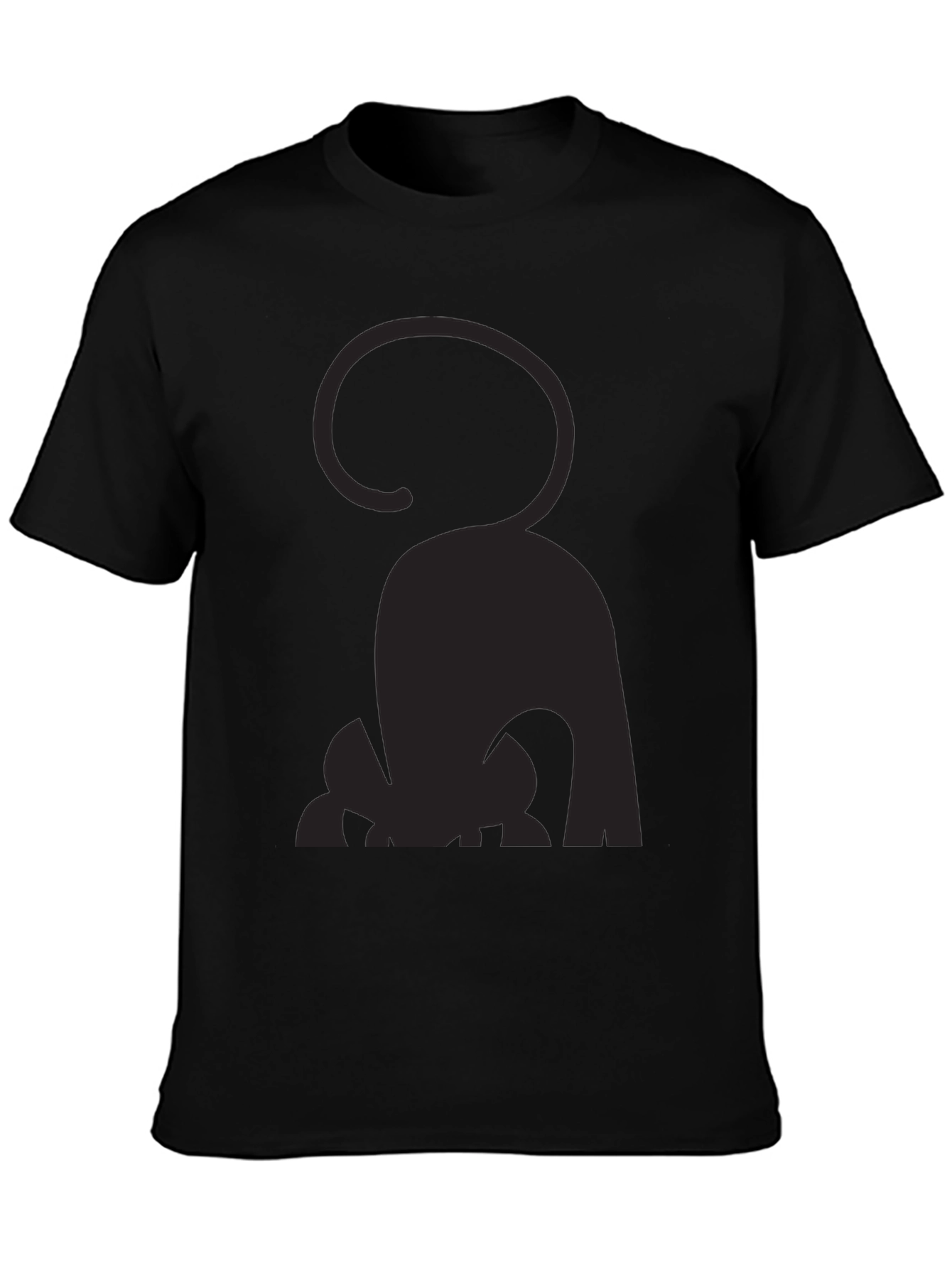 Silhouette Cat Graphic Black T-Shirt