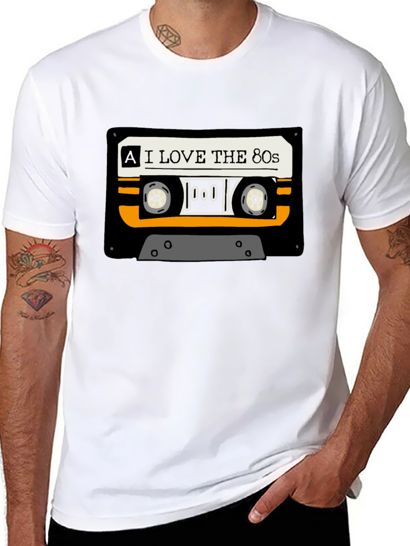 I Love The 80s Cassette Tape Black T-Shirt