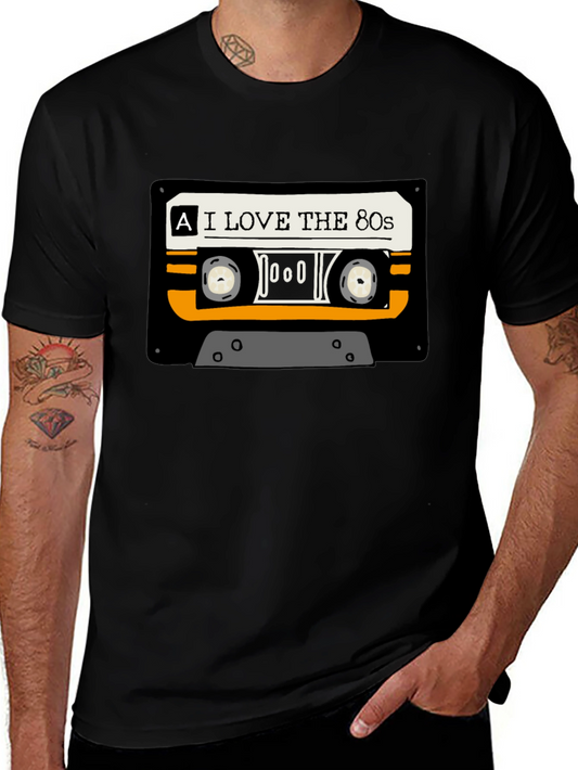 I Love The 80s Cassette Tape Black T-Shirt