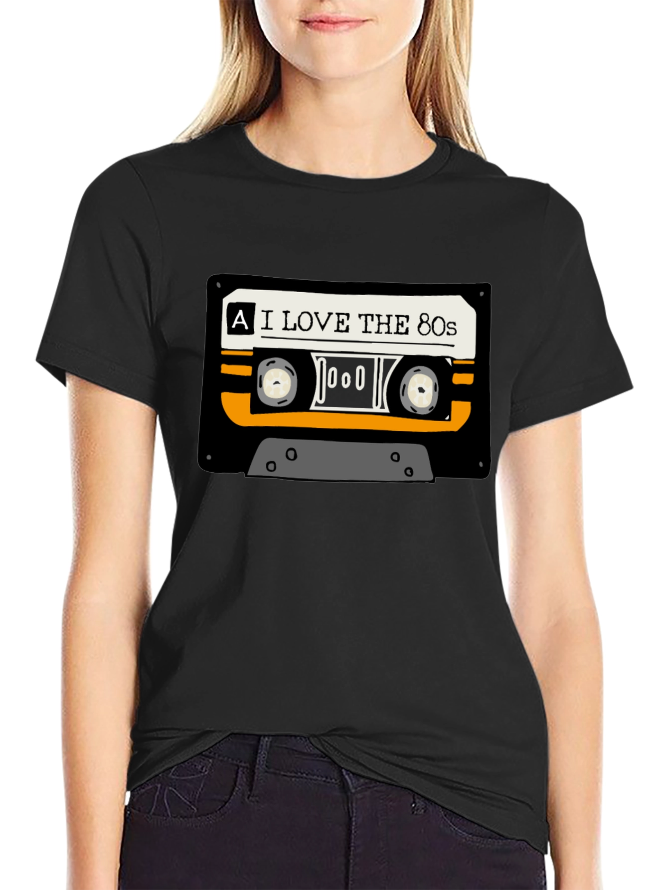 I Love The 80s Cassette Tape Black T-Shirt