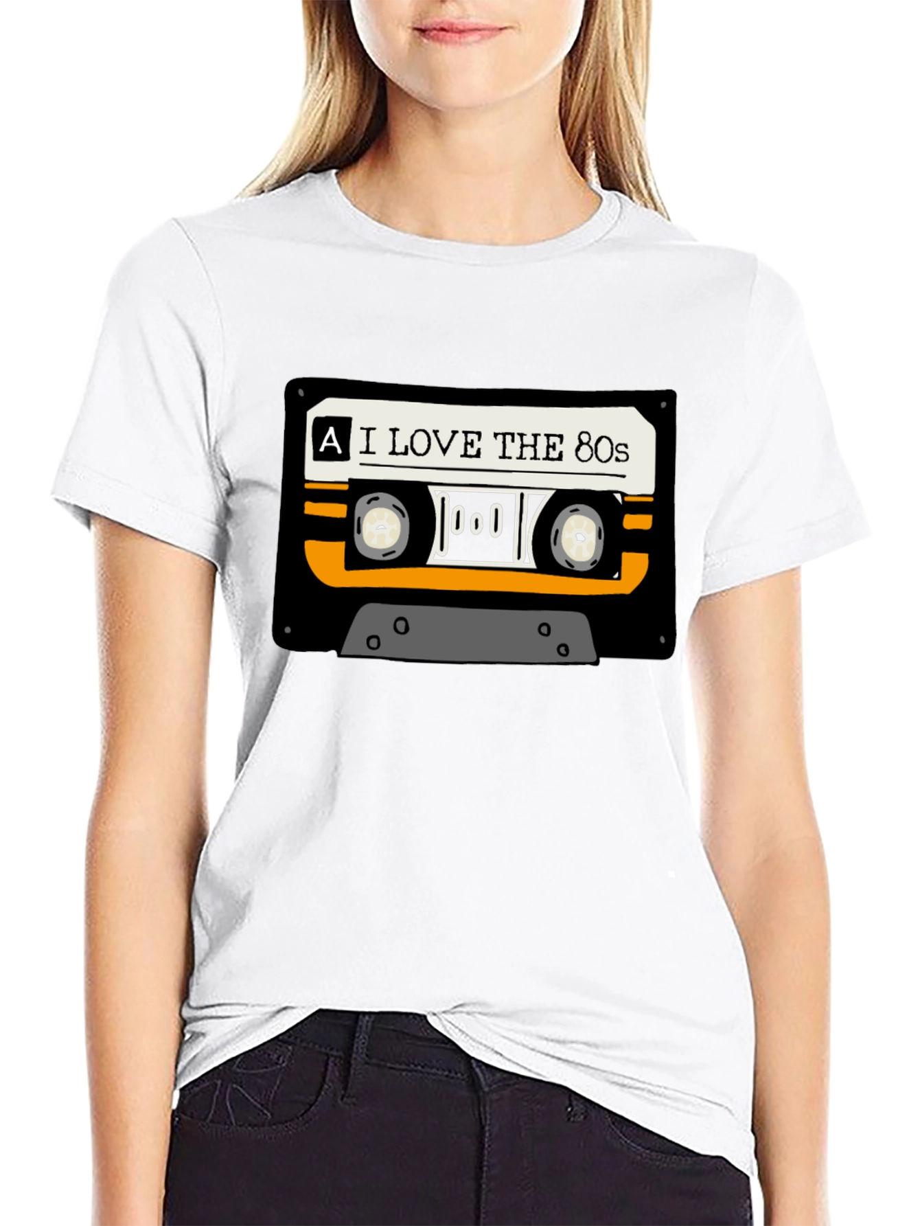 I Love The 80s Cassette Tape Black T-Shirt