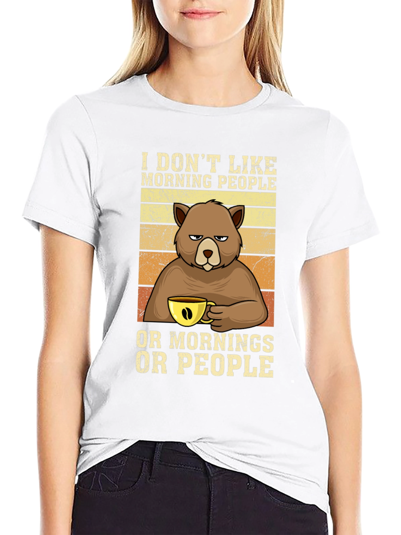 Funny I Dont Like Morning People Bear T-Shirt