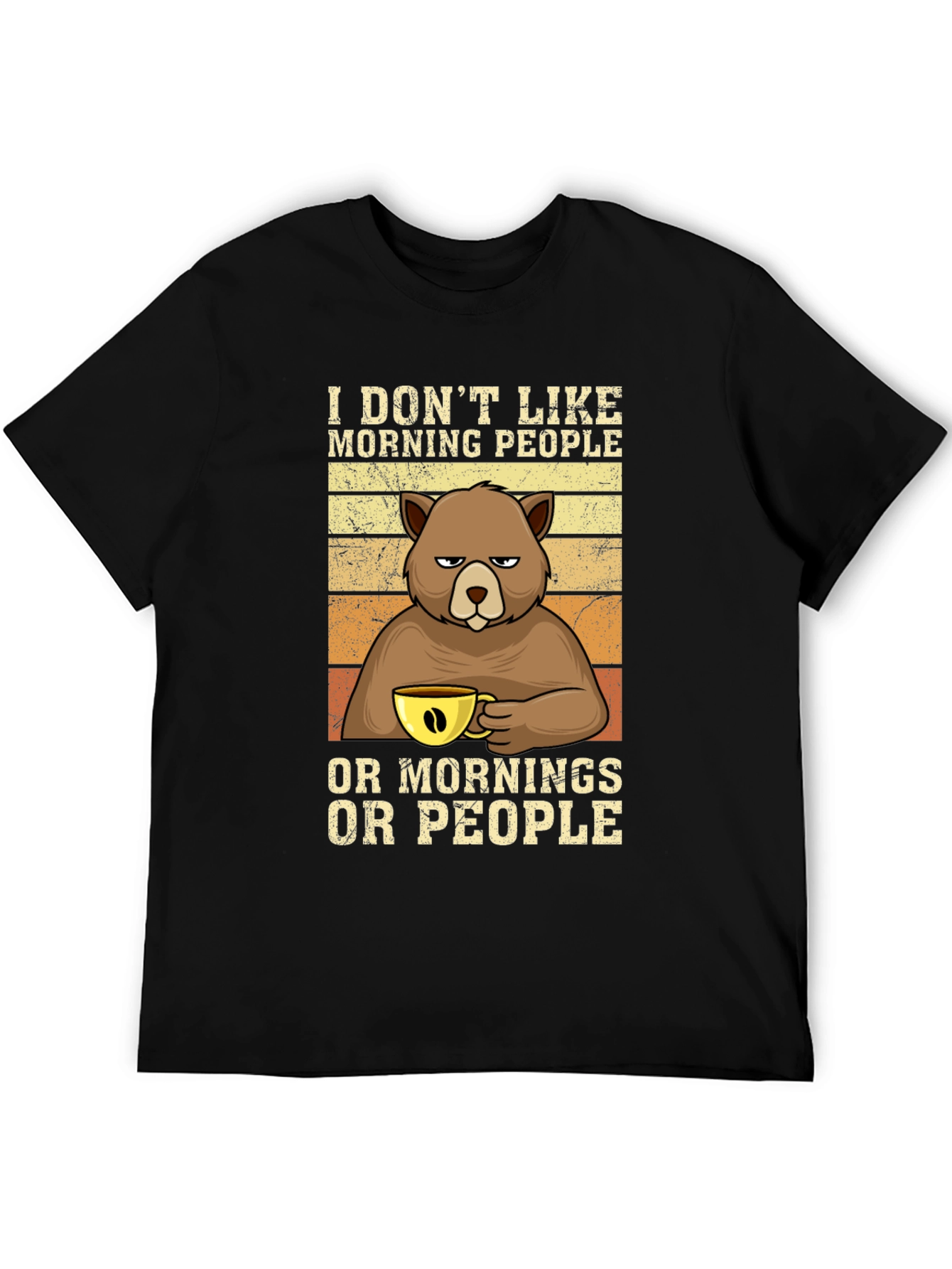 Funny I Dont Like Morning People Bear T-Shirt