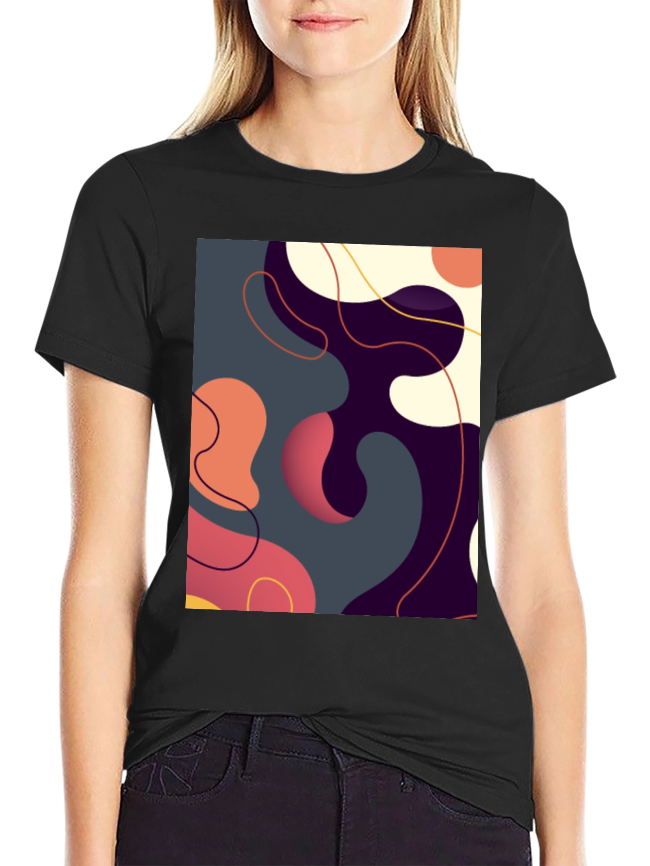 Abstract Art Graphic Tee - Modern Casual Style