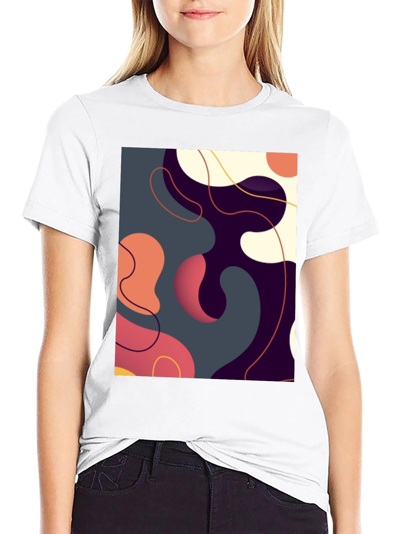 Abstract Art Graphic Tee - Modern Casual Style