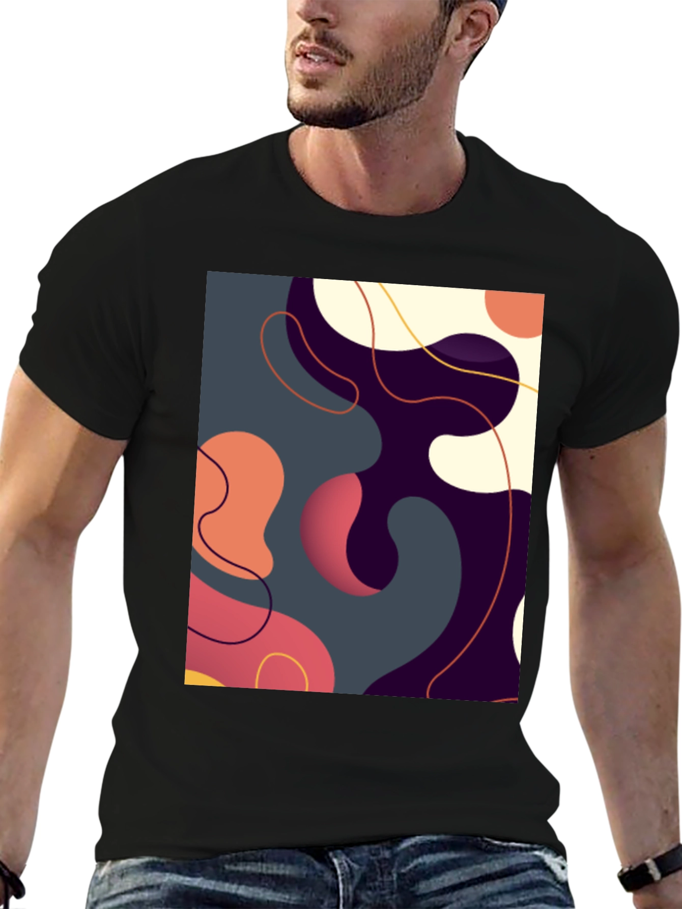Abstract Art Graphic Tee - Modern Casual Style