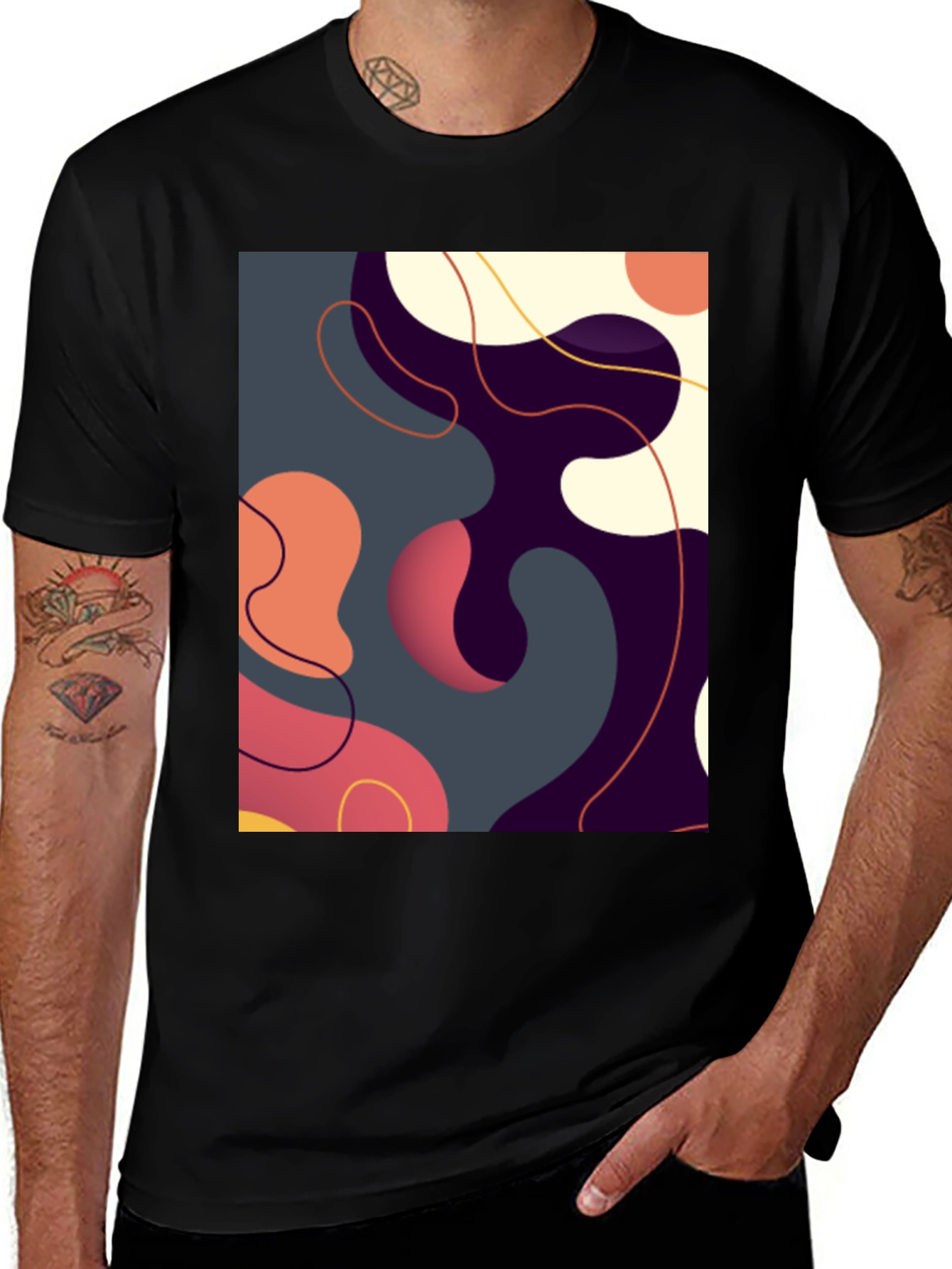 Abstract Art Graphic Tee - Modern Casual Style