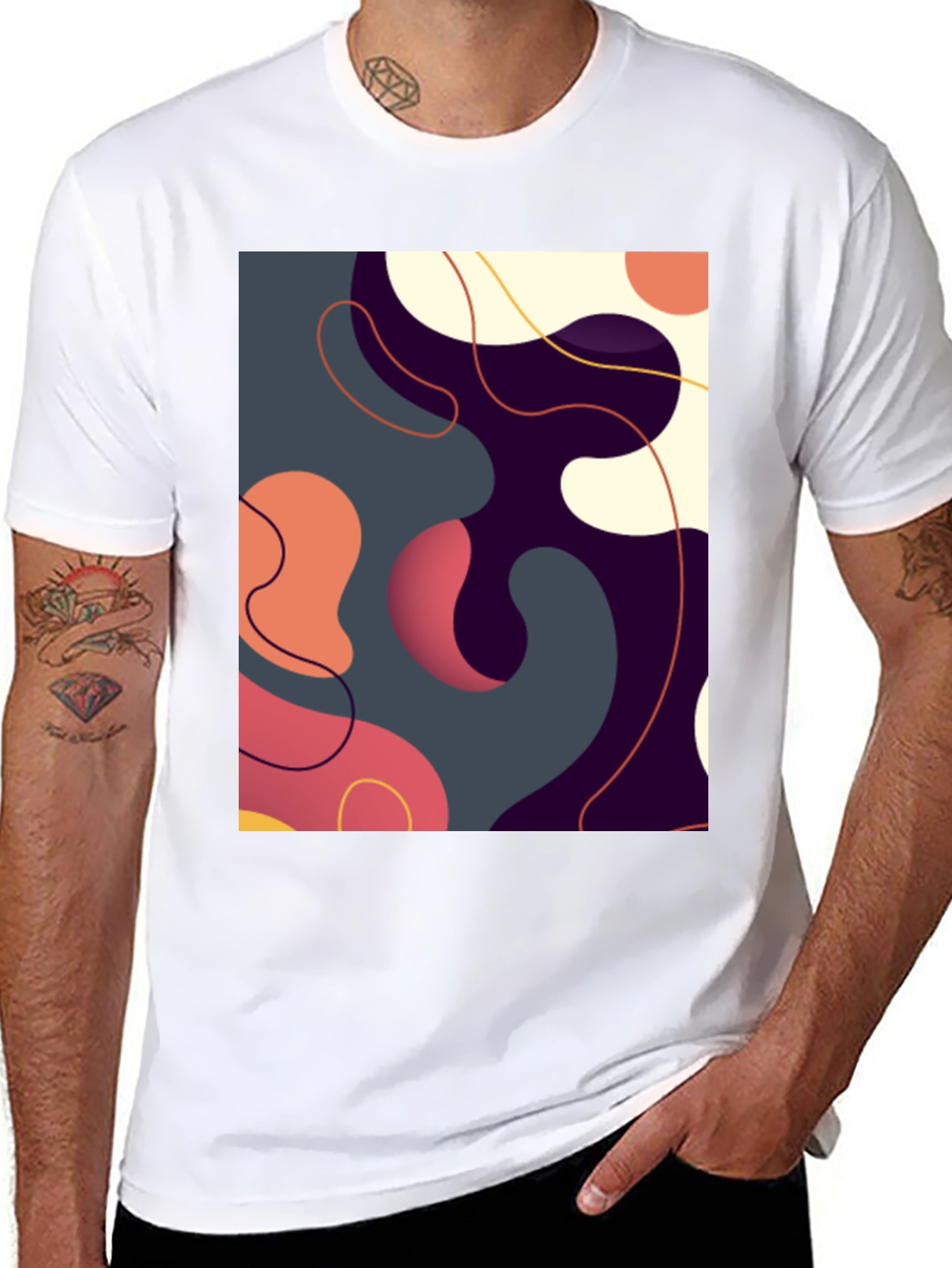 Abstract Art Graphic Tee - Modern Casual Style