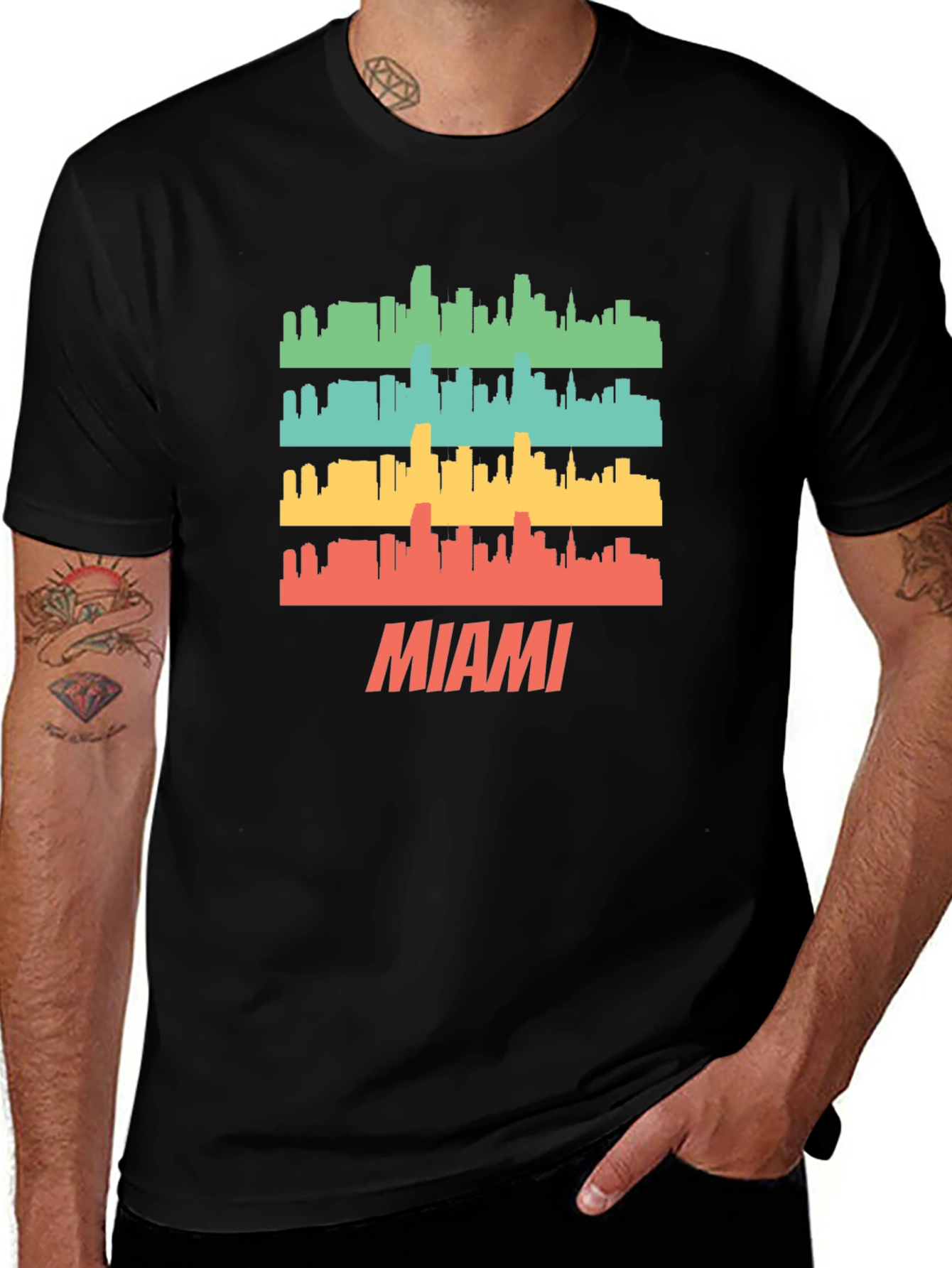 Retro Miami Skyline T-Shirt - Cityscape Tee