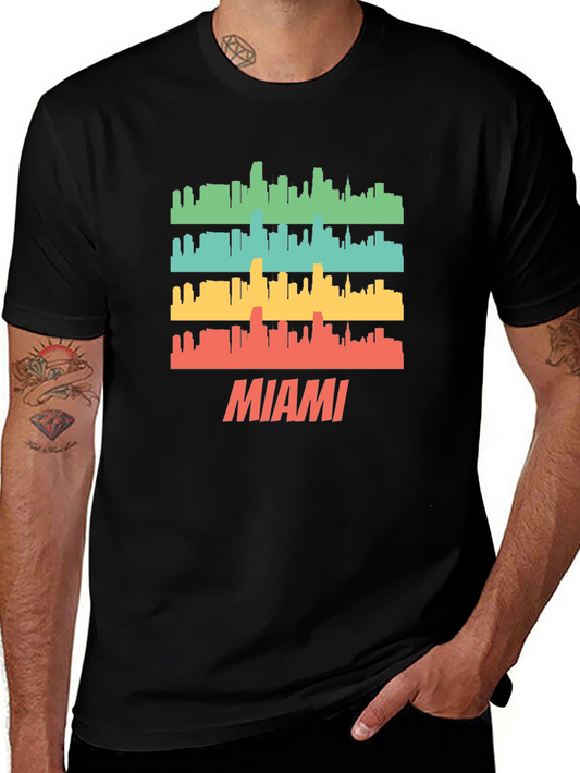 Retro Miami Skyline T-Shirt - Cityscape Tee