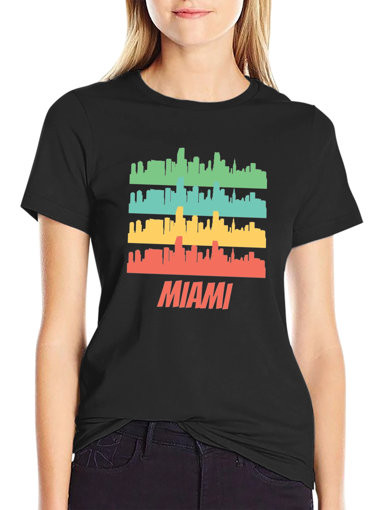 Retro Miami Skyline T-Shirt - Cityscape Tee