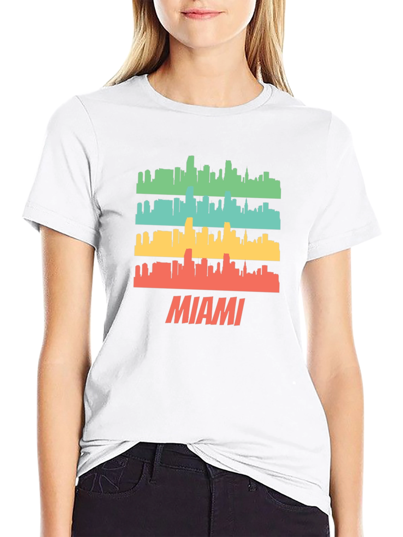 Retro Miami Skyline T-Shirt - Cityscape Tee